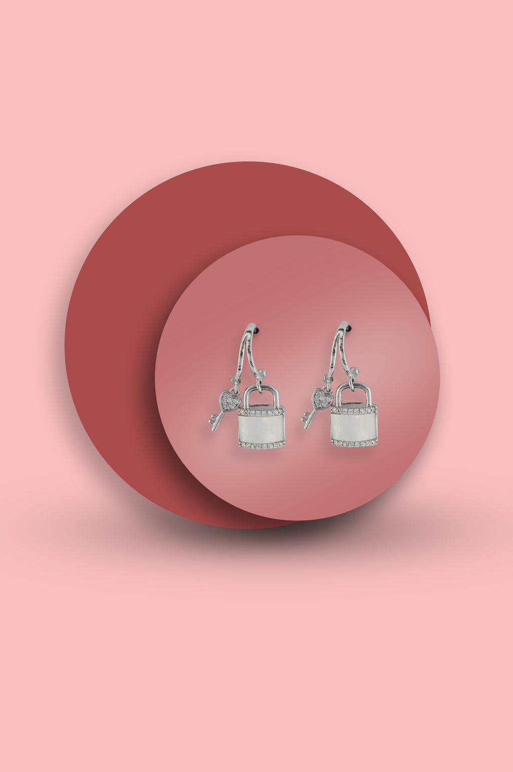 JARY 925 Sterling Silver LoveLock Charm Earrings