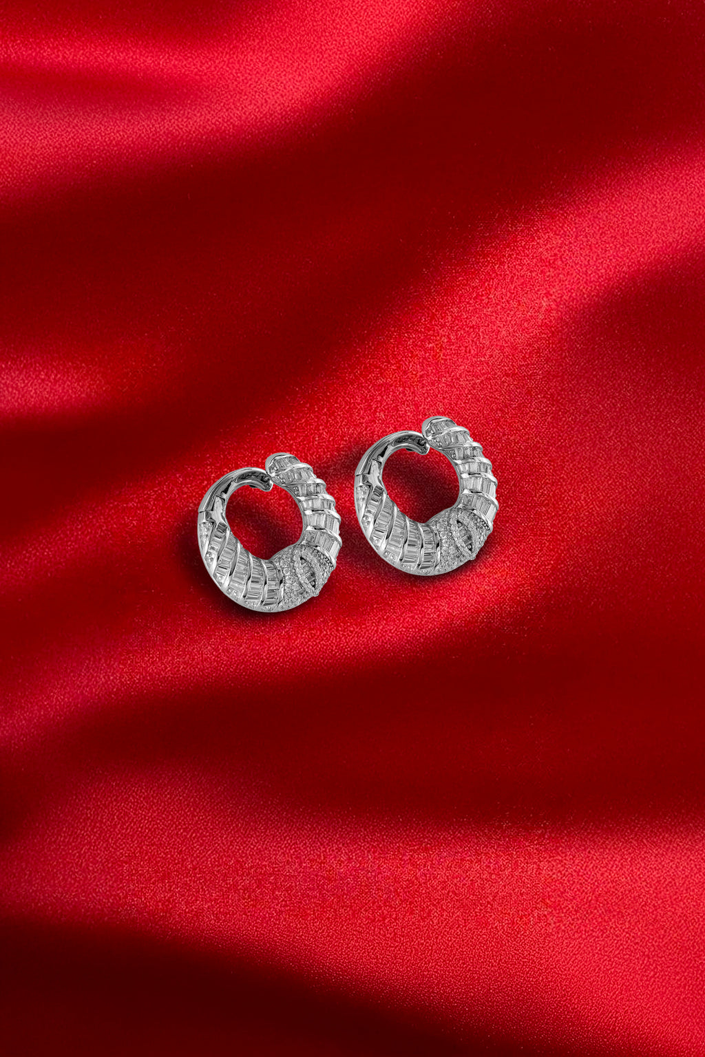 JARY 925 Sterling Silver Celestial Spiral Hoop Earrings