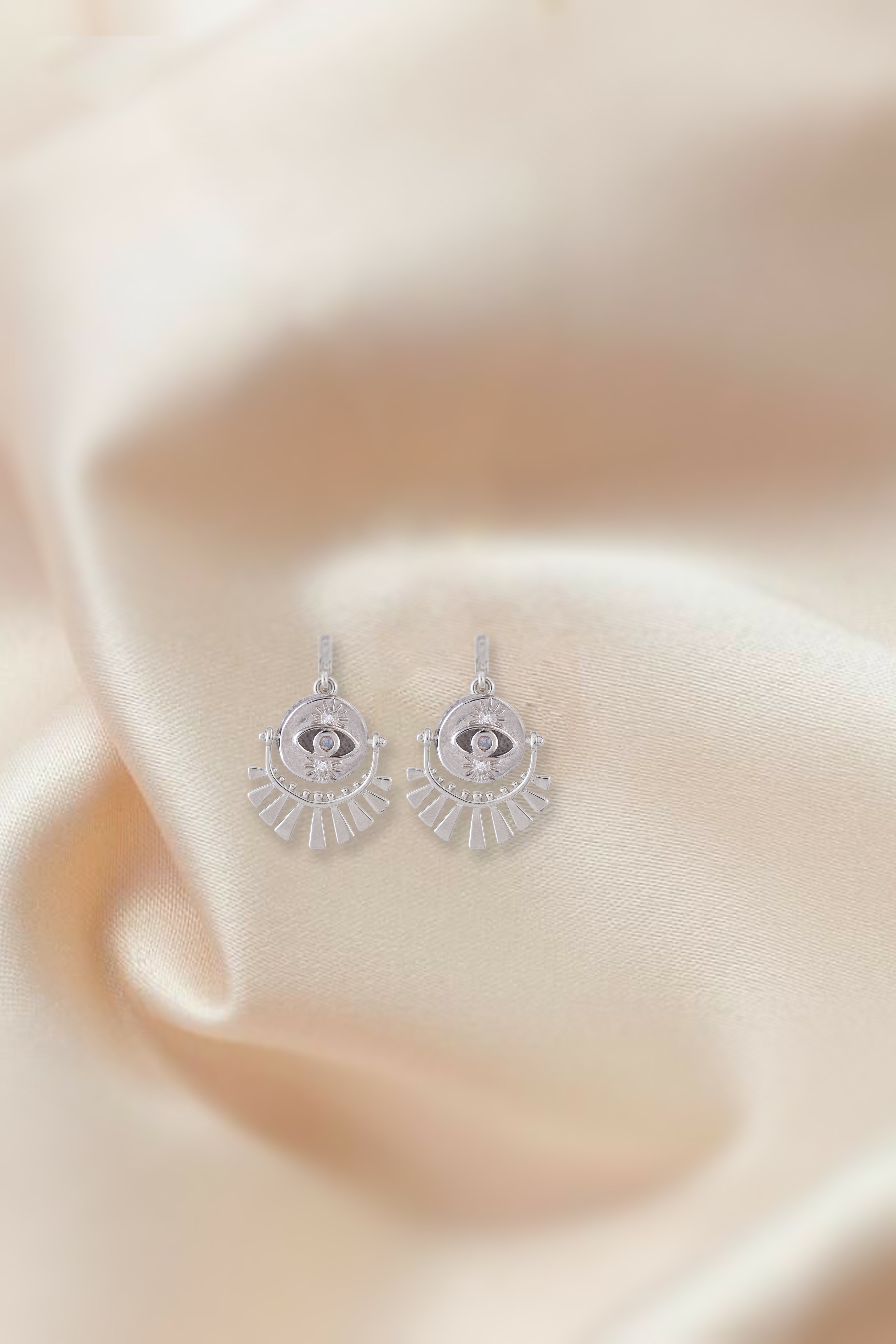 JARY 925 Sterling Silver Aura Vision Evil Eye Statement Earring