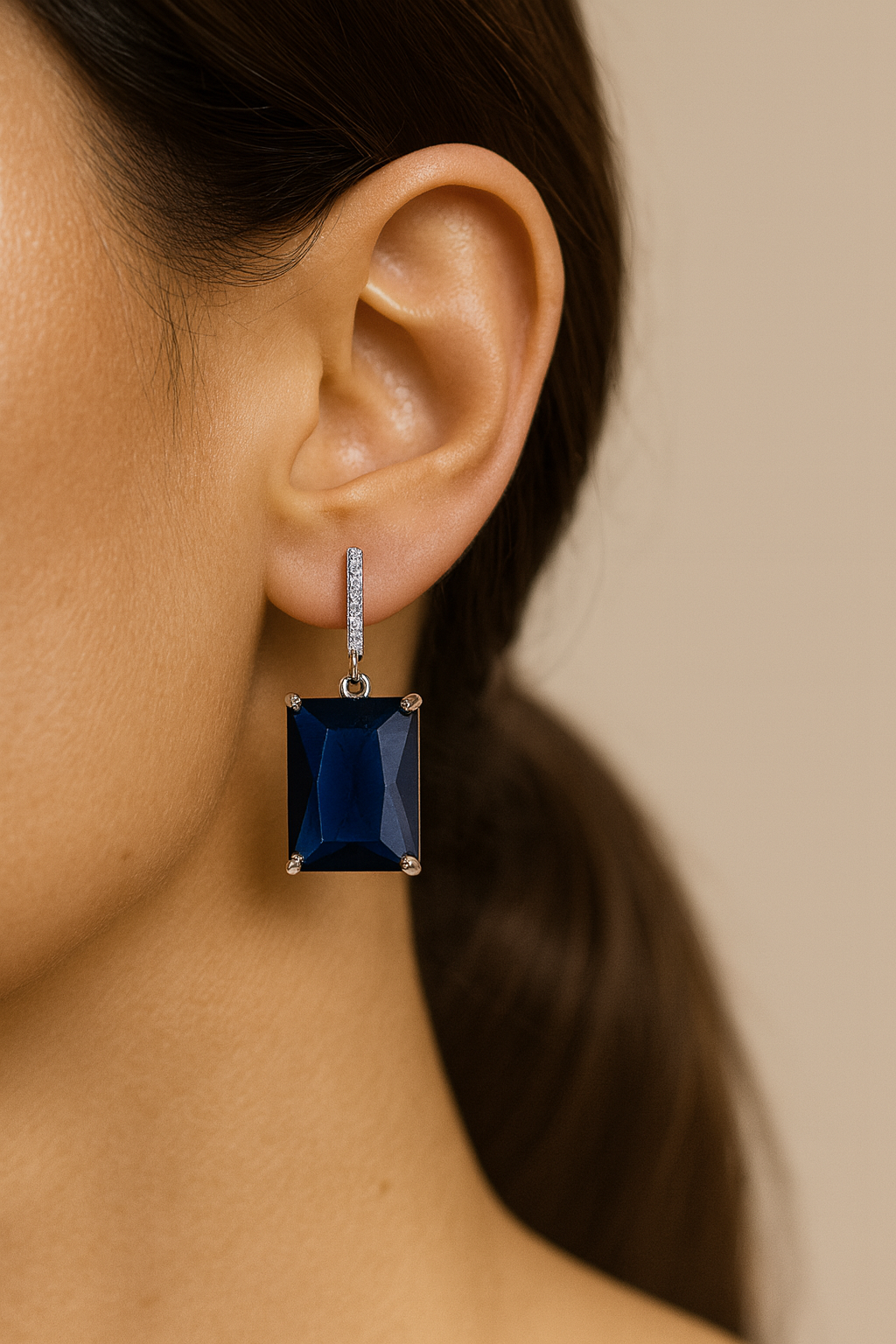 JARY 925 Sterling Silver Midnight Sapphire Classic Drop Earrings