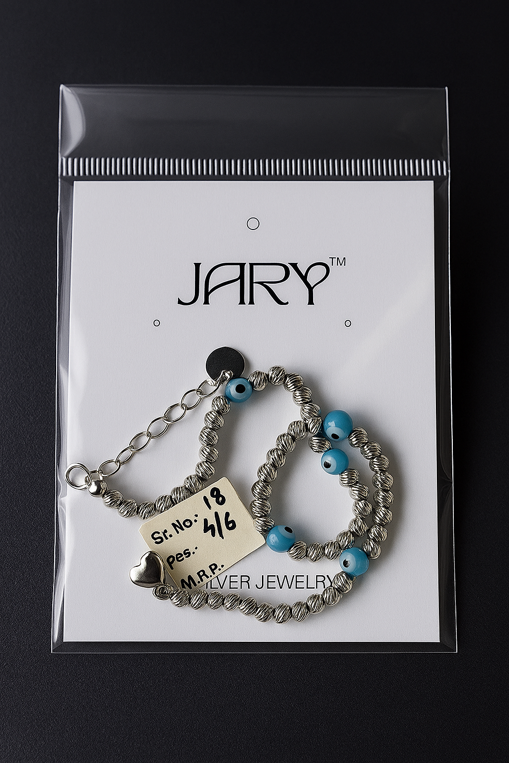 JARY 925 Sterling Silver Aegis Charm Bracelet