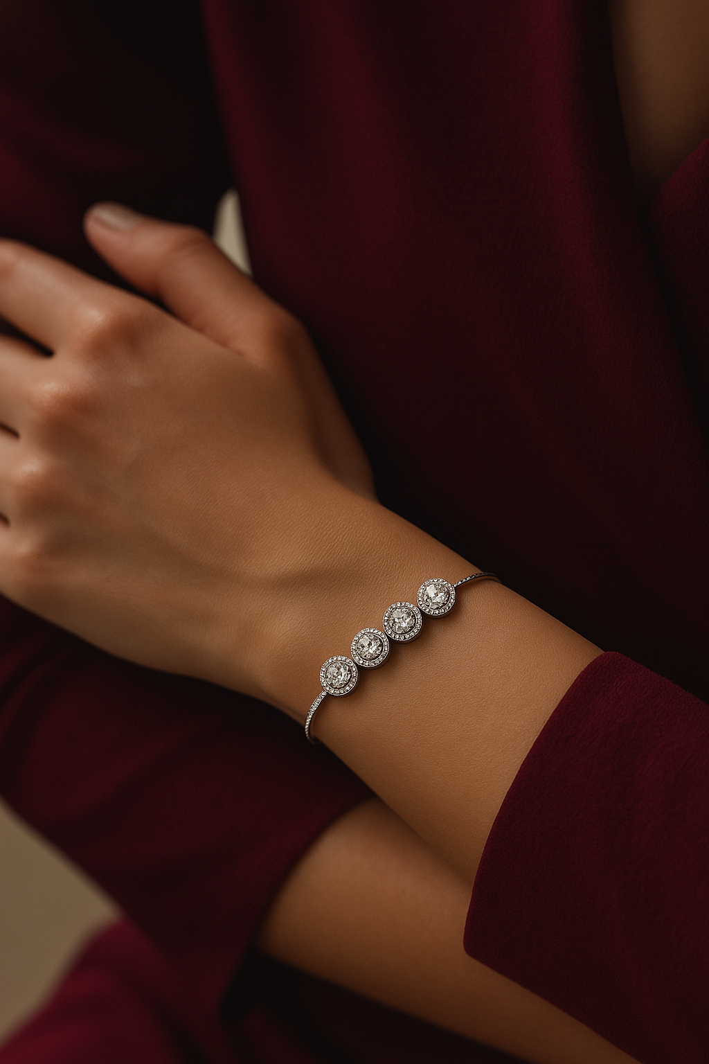 JARY 925 Sterling Silver Celestial Halo Bracelet