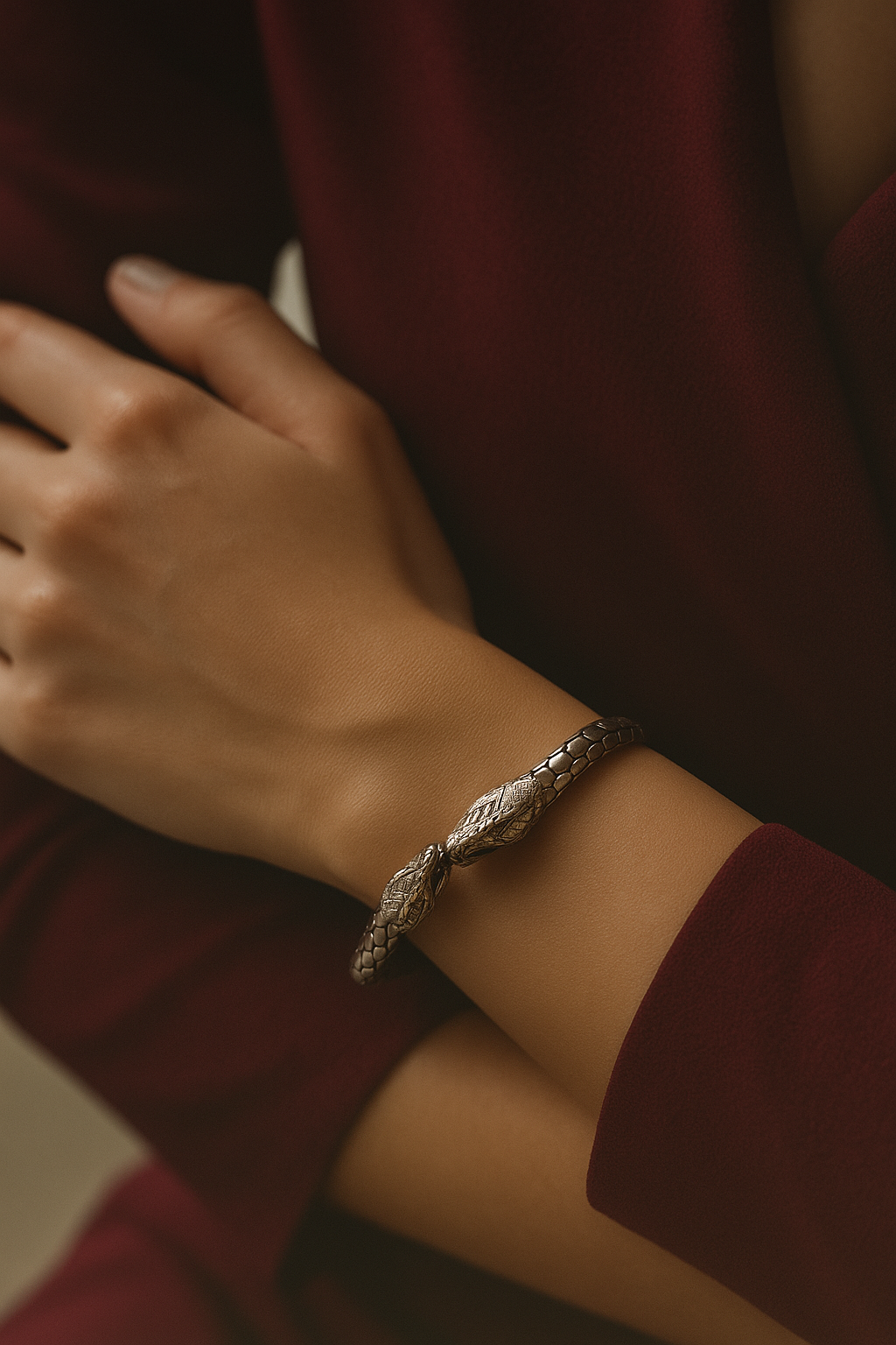 JARY 925 Sterling Silver Serpent Sovereign Bracelet