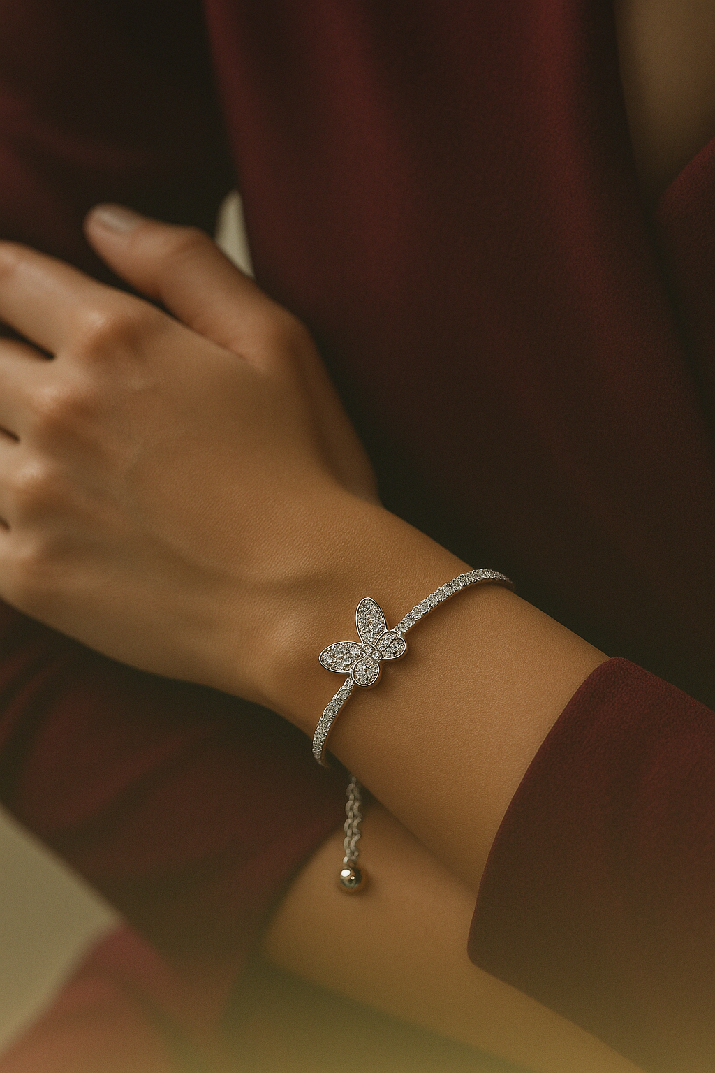 JARY 925 Sterling Silver  Papillon D’ Butterfly Tennis Bracelet