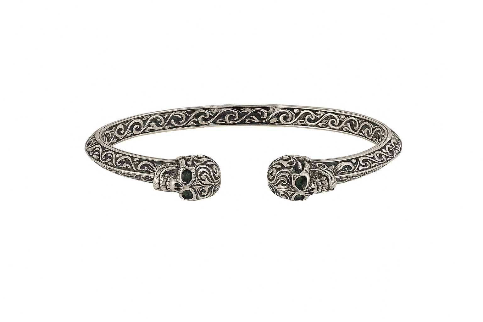 JARY 925 Sterling Silver Skull Sovereign Torque