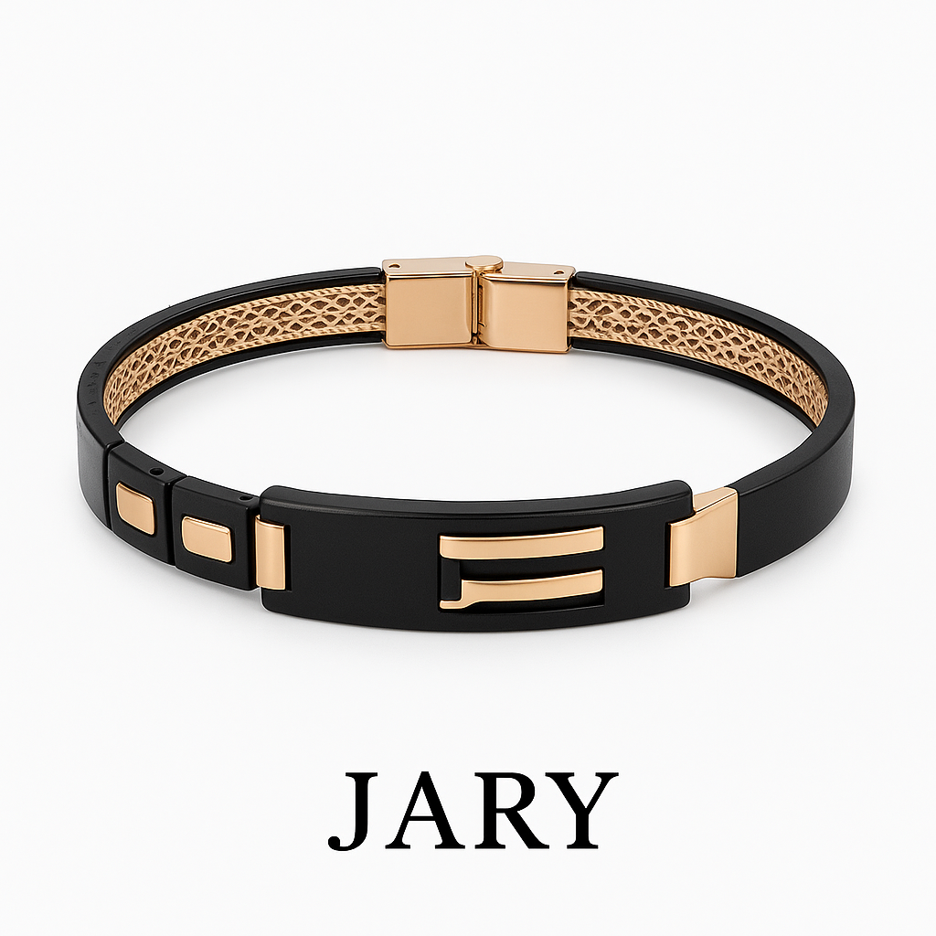 JARY 925 Sterling Silver Imperial Noir Cuff Bangle