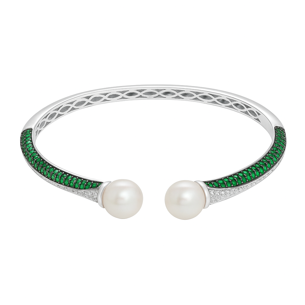 JARY 925 Sterling Silver Crown of Grace Bangle