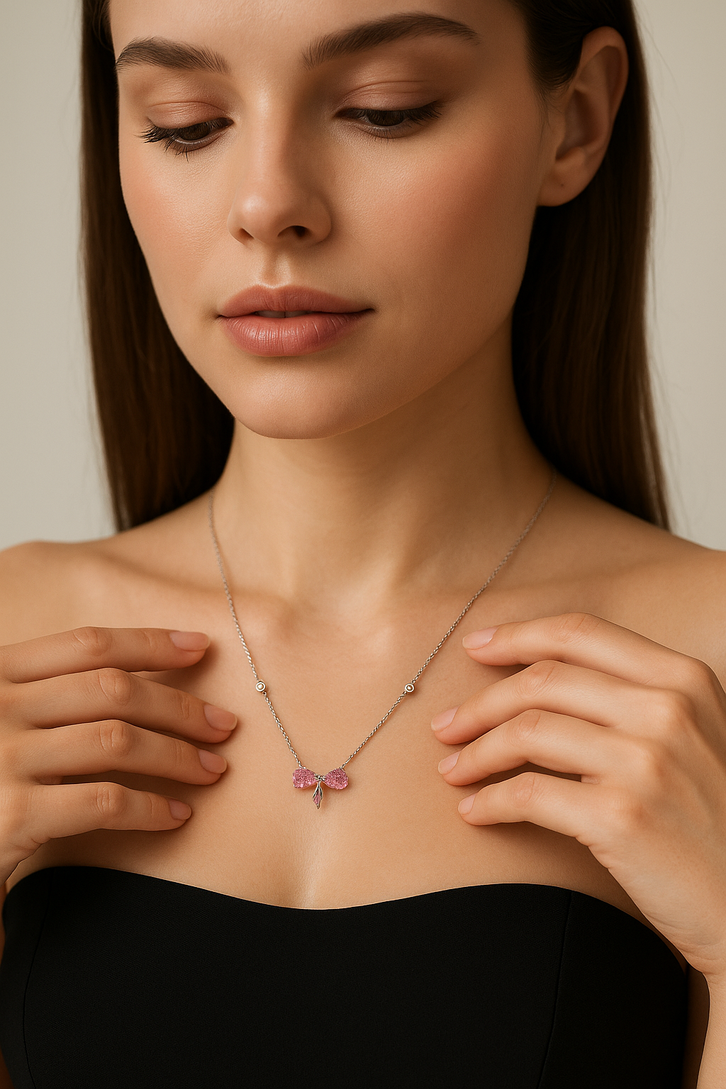 JARY 925 sterling silver Butterfly Whisper Pink Sapphire Pendant