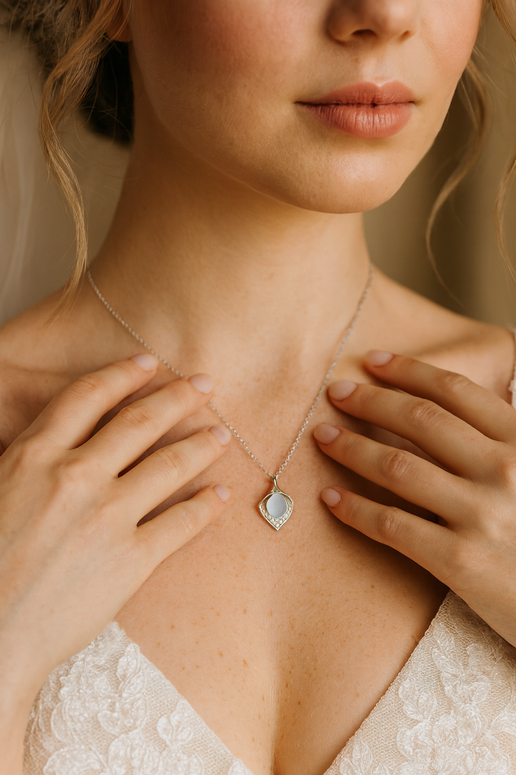 JARY 925 sterling silver Tear of Light Zirconia Pendant