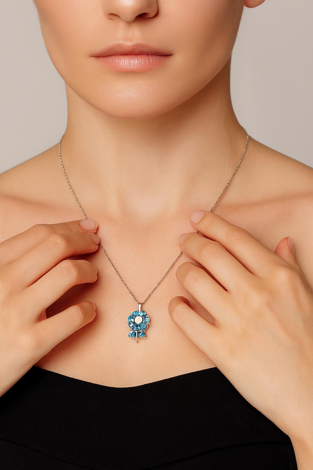 JARY 925 sterling silver Azure Bloom Silver Pendant