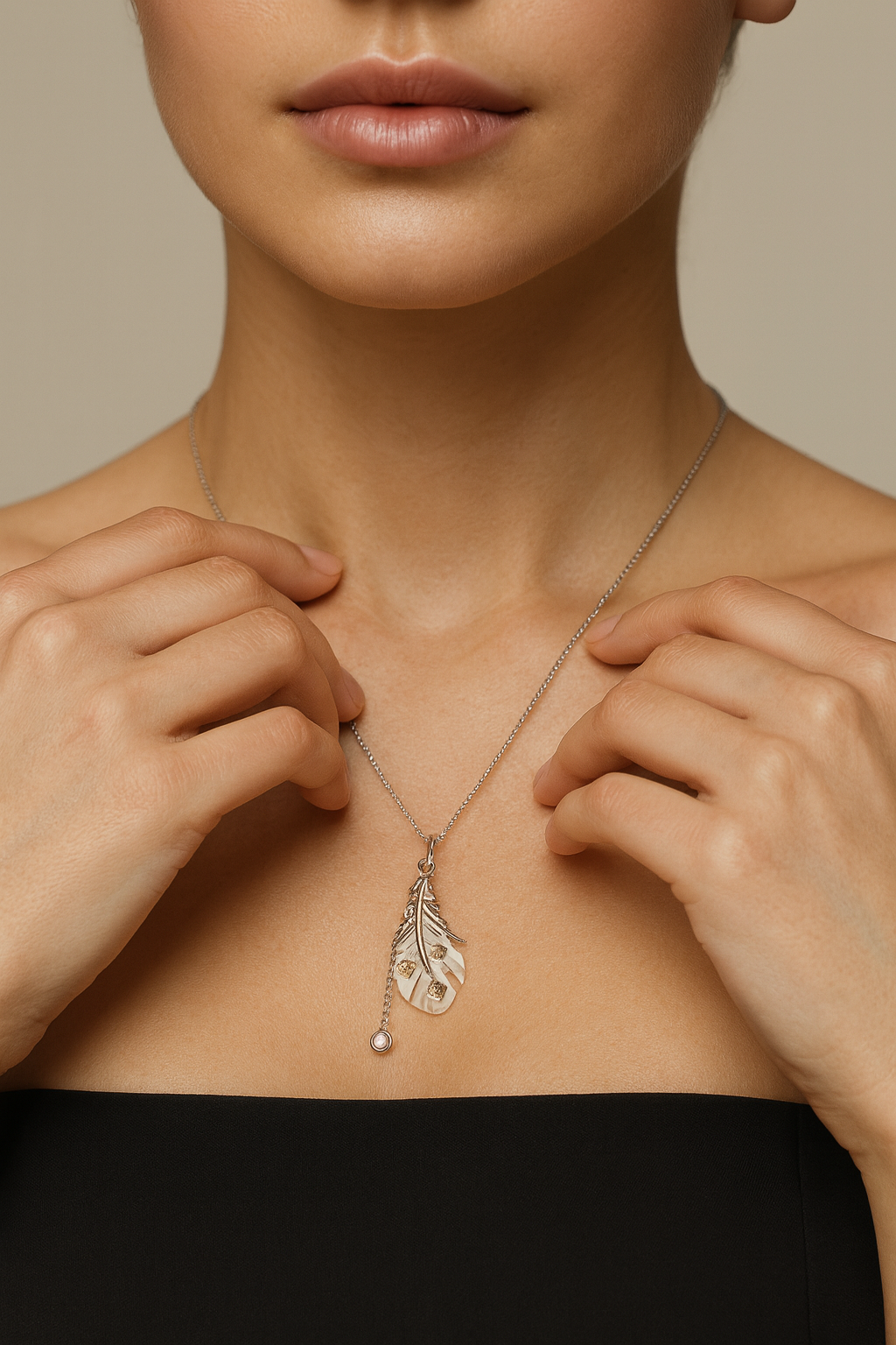 JARY 925 sterling silver Celestia Plume Pendant