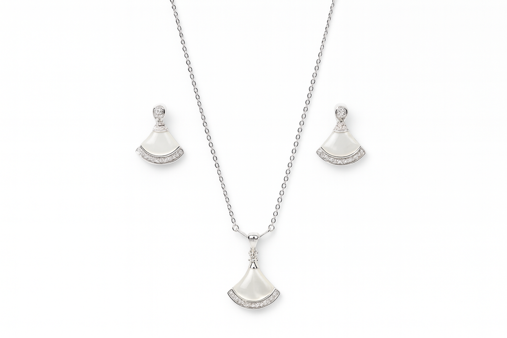 JARY 925 sterling silver Pearl Petal Pendant Set