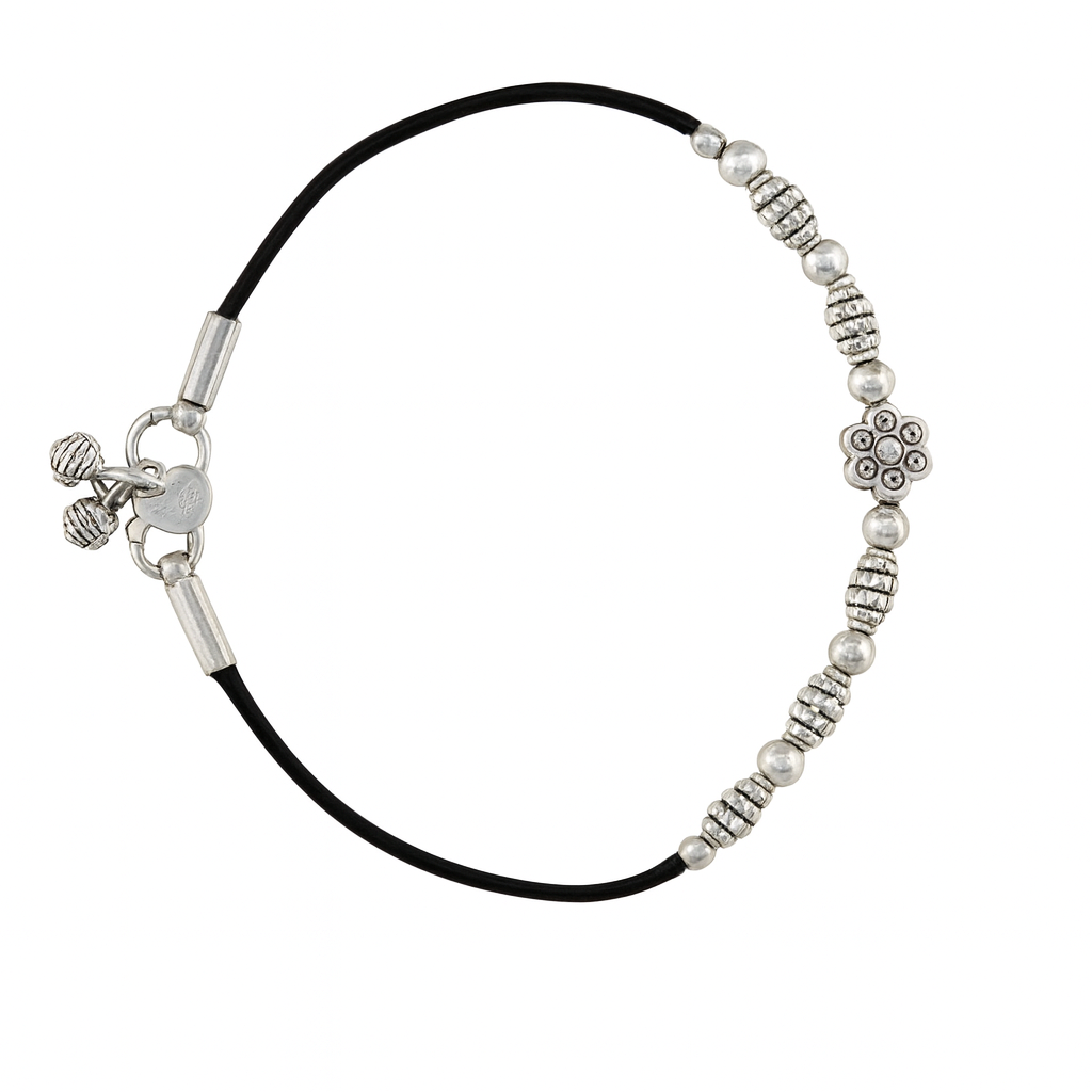 JARY Noorani 925 Sterling Silver Floral Thread Payal