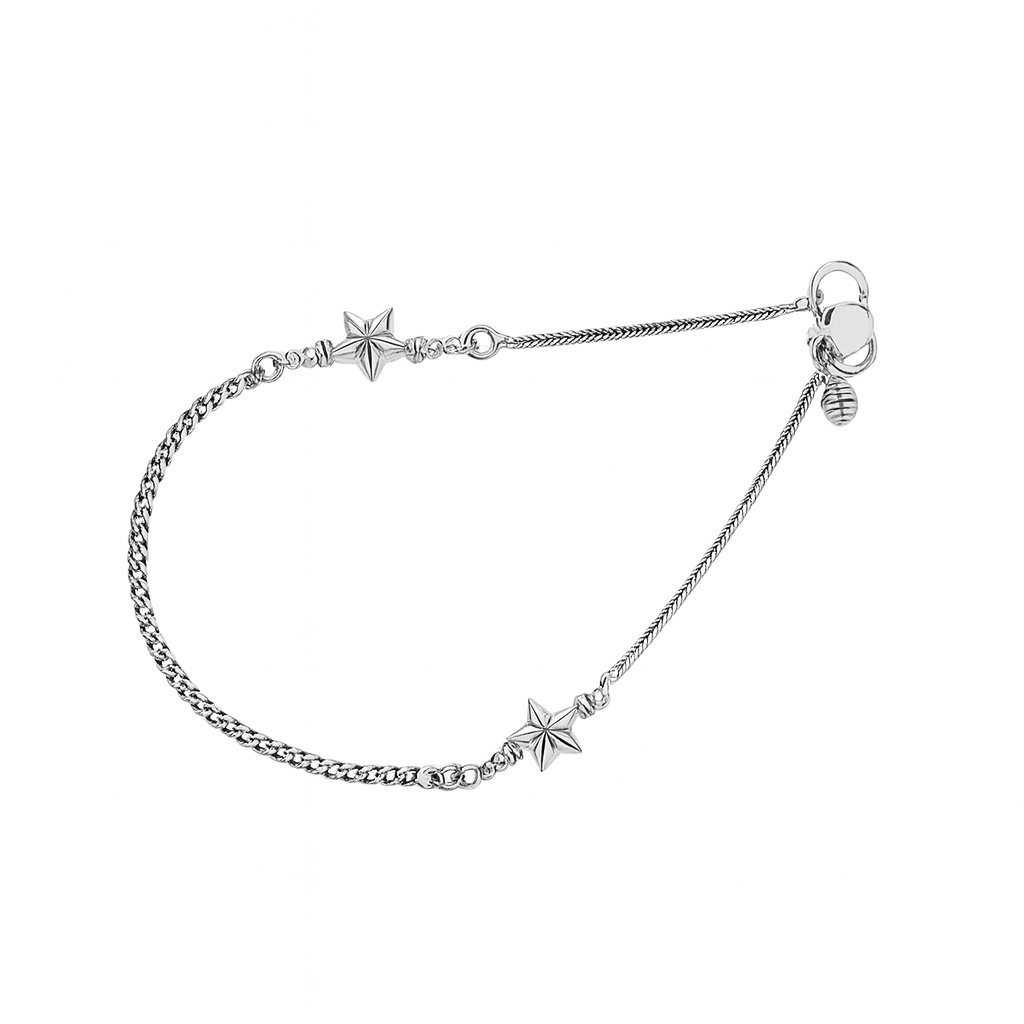 JARY Rajvanshi 925 Sterling Silver Dual-Chain Heritage Payal