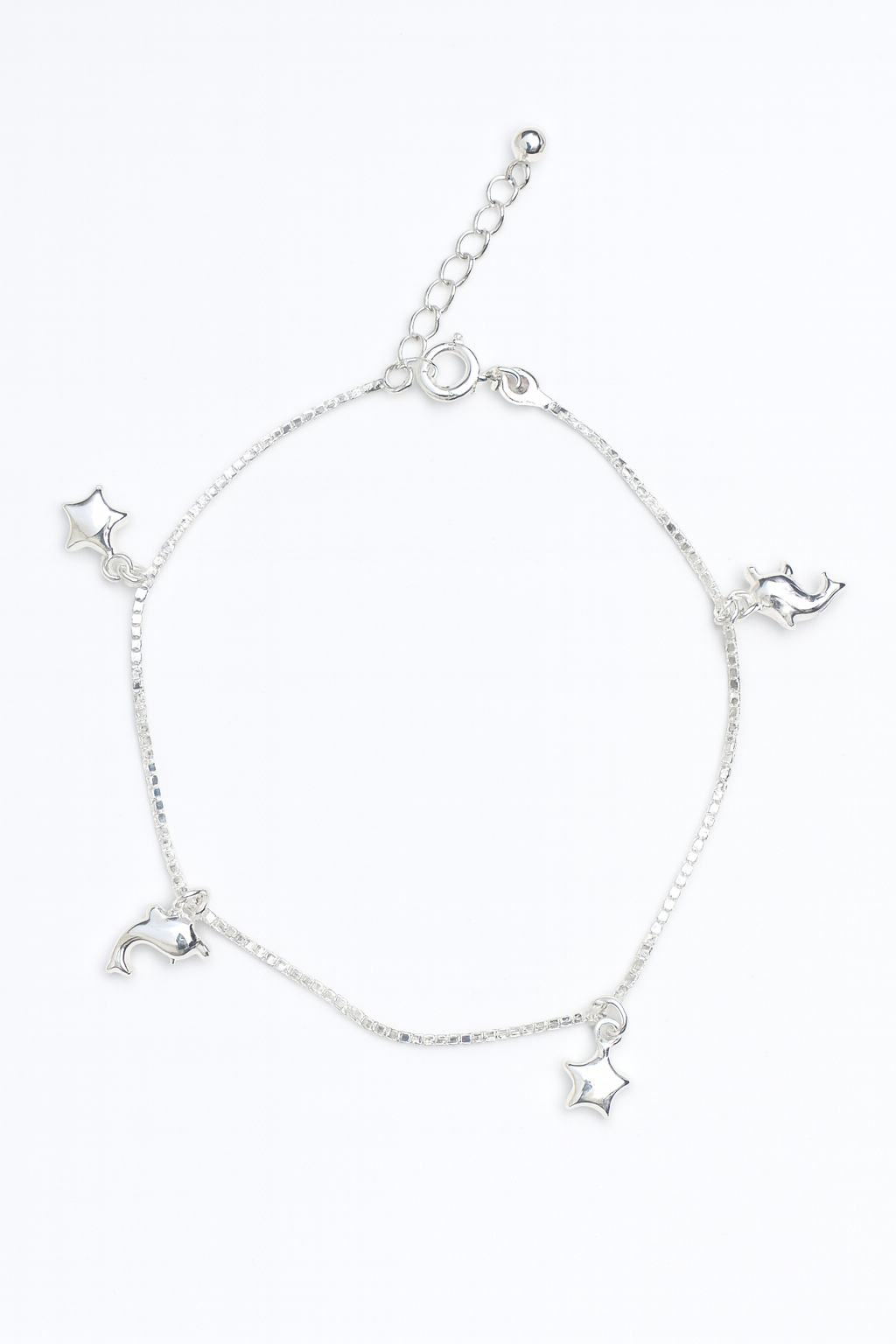 JARY Nayara 925 Sterling Silver Dolphin & Star Charm Payal