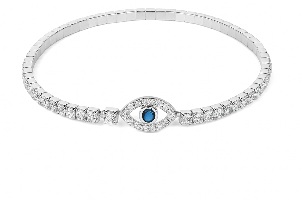 JARY Nayara 925 Sterling Silver Evil Eye CZ Studded Payal