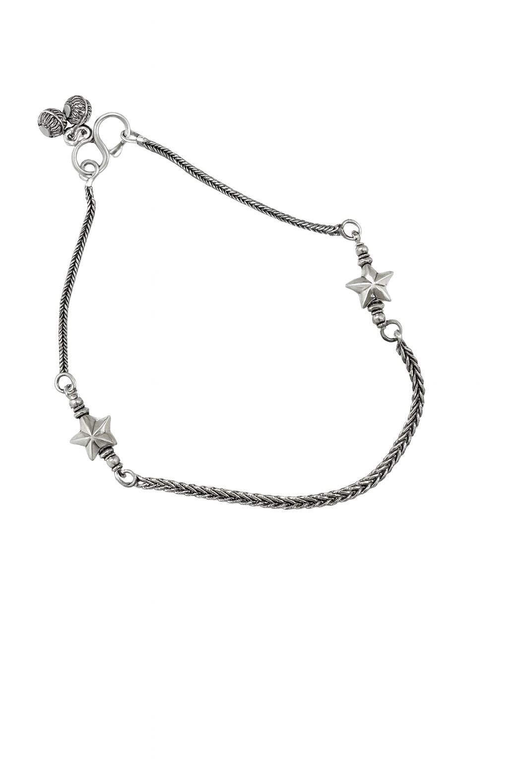 JARY Rajvanshi 925 Sterling Silver Dual-Chain Heritage Payal