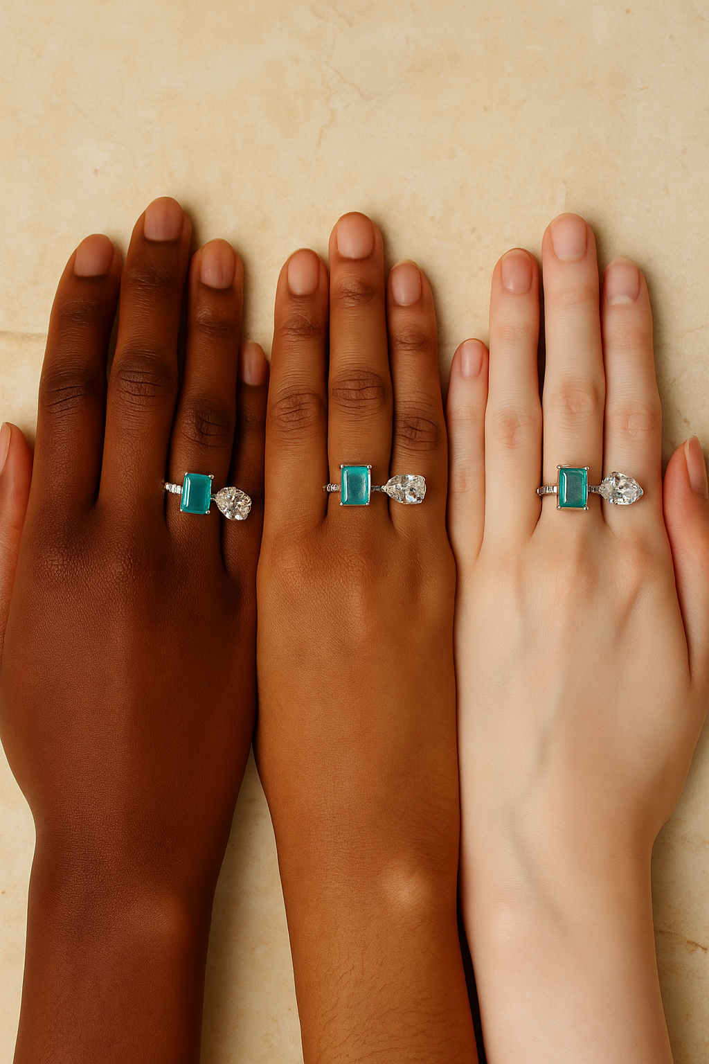 JARY 925 Sterling Silver Golden Radiance Solitaire