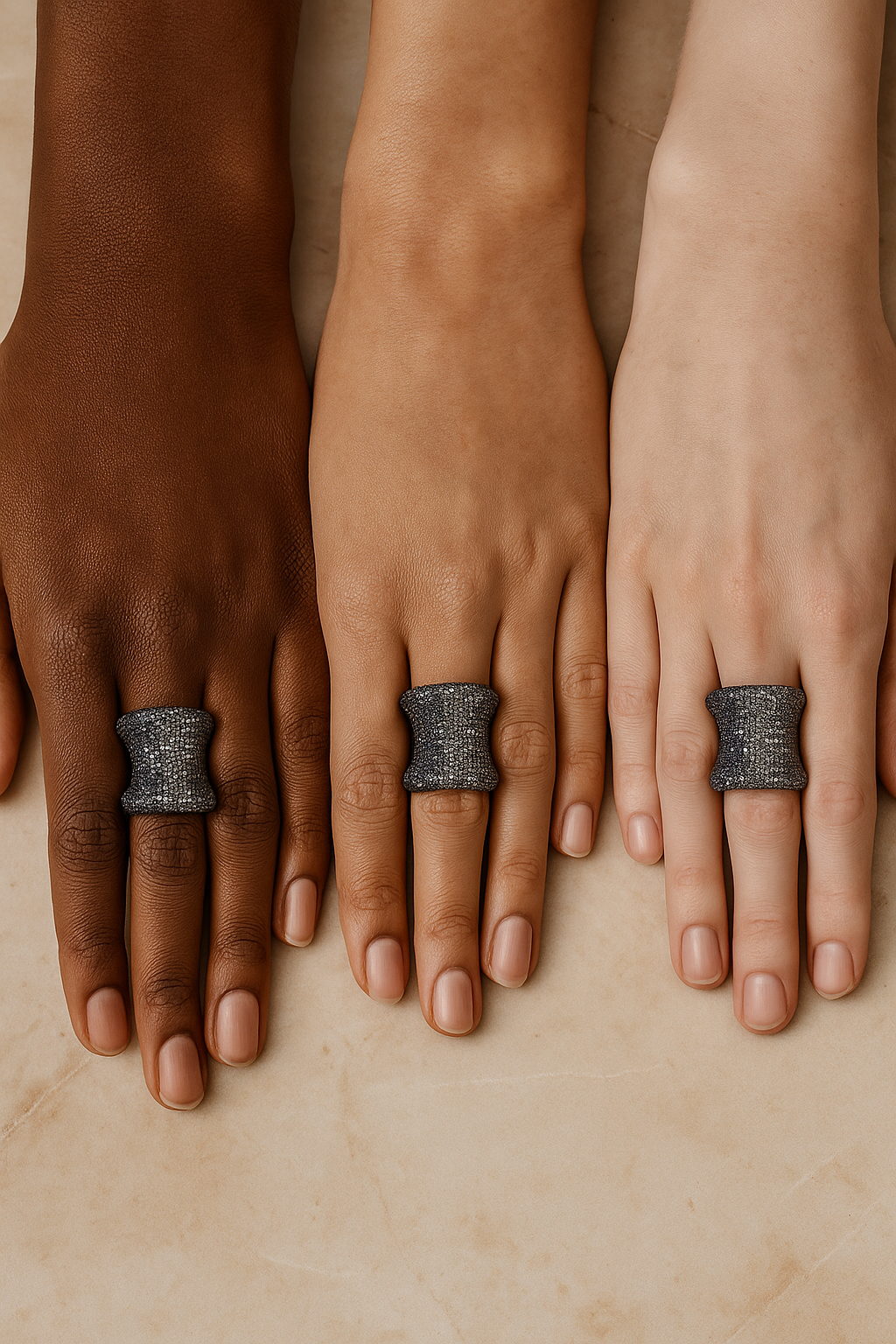 JARY 925 Sterling Silver Pavé Dome Ring