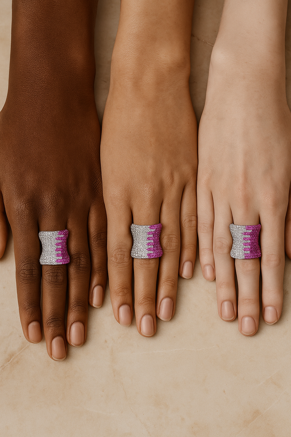 JARY 925 Sterling Silver Pavé Dome Ring