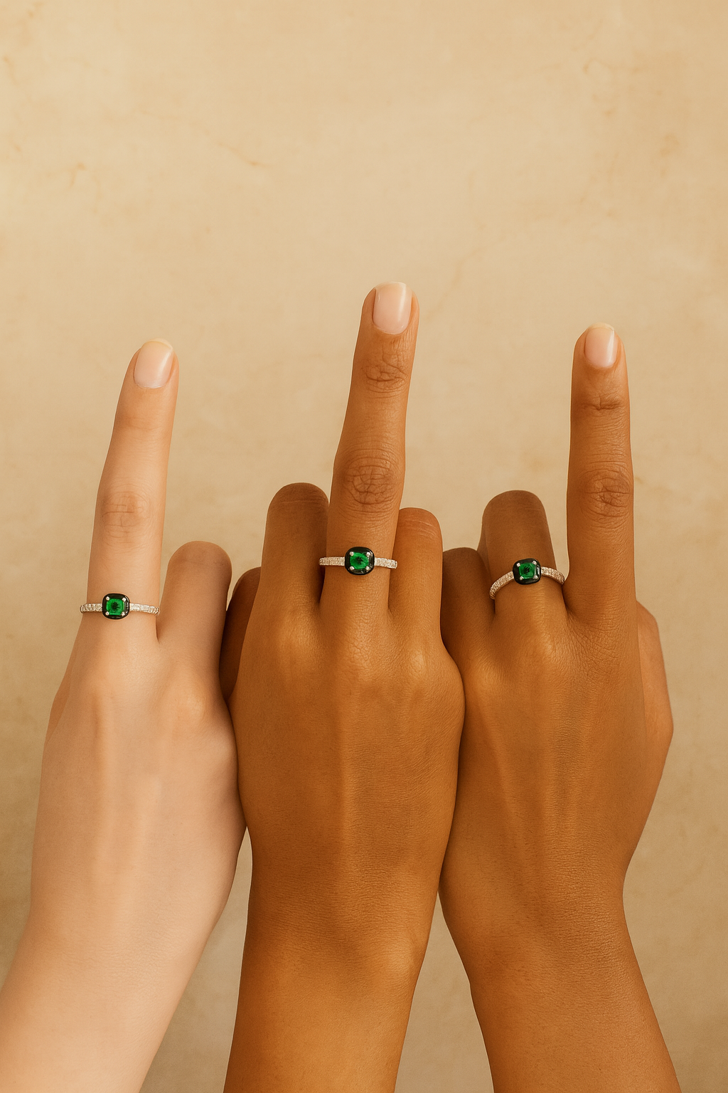 JARY 925 Sterling Silver Royal Blue Solitaire Ring