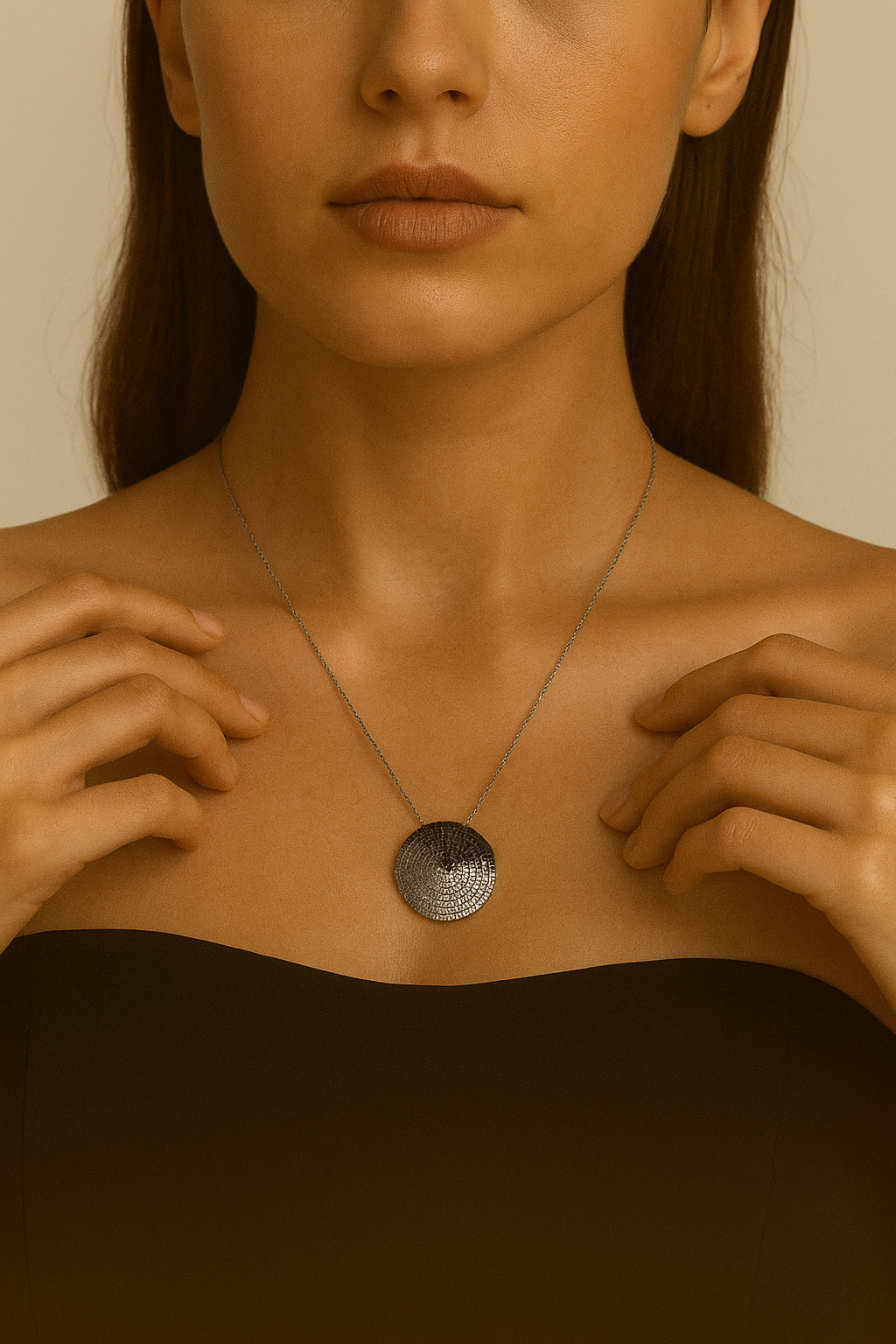 JARY 925 Sterling Silver Aurora Eclipse Necklace