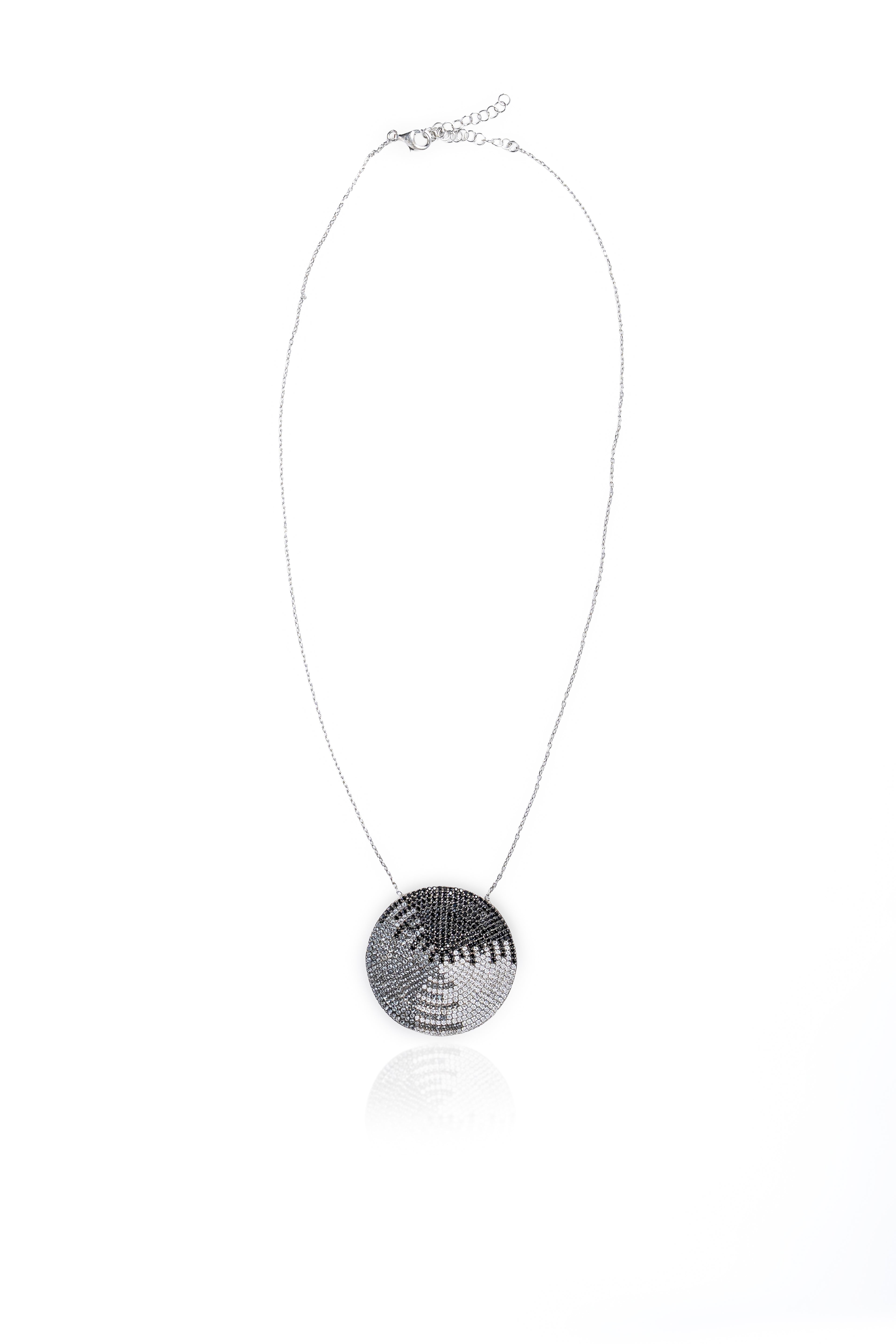 JARY 925 Sterling Silver Aurora Eclipse Necklace