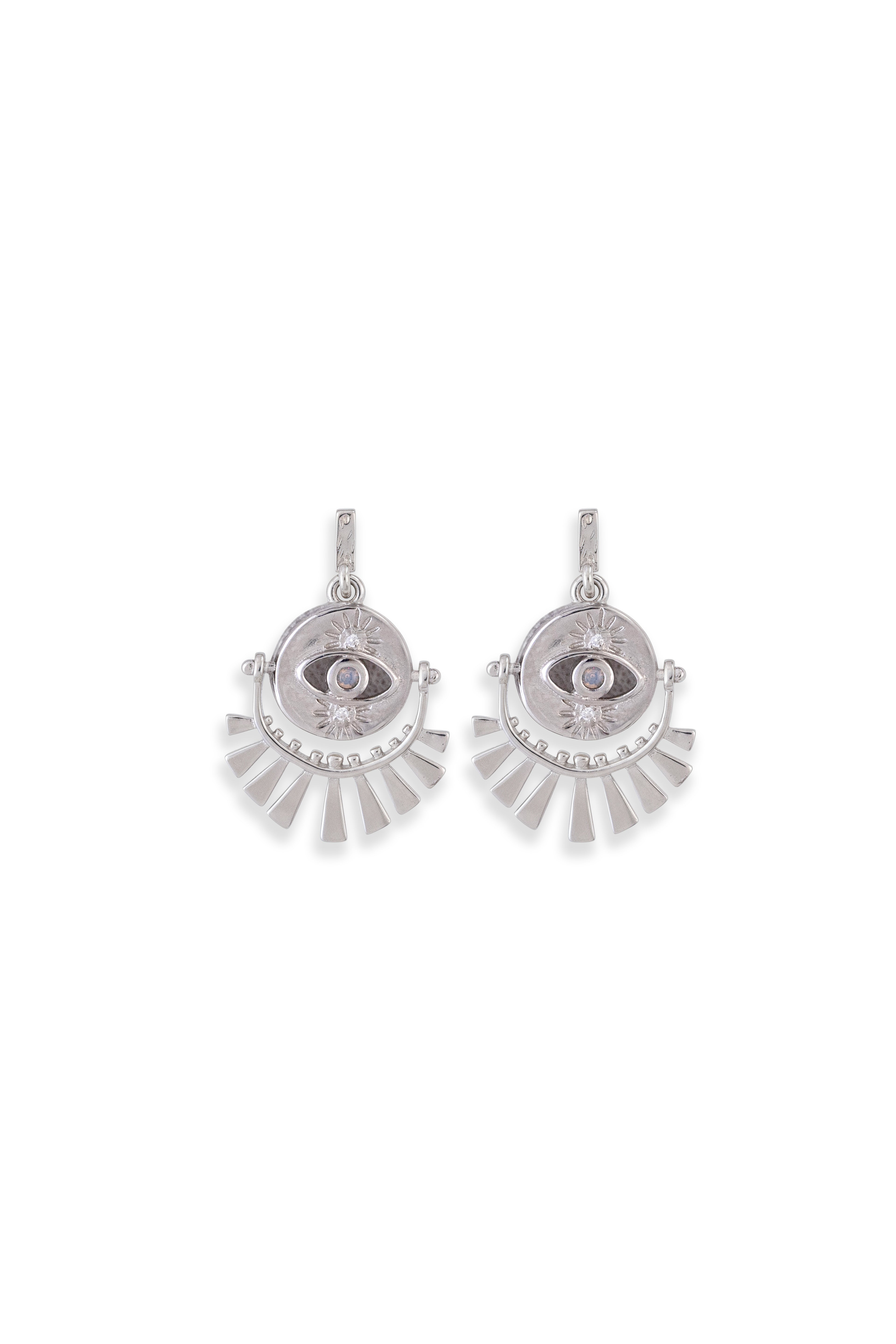 JARY 925 Sterling Silver Aura Vision Evil Eye Statement Earring
