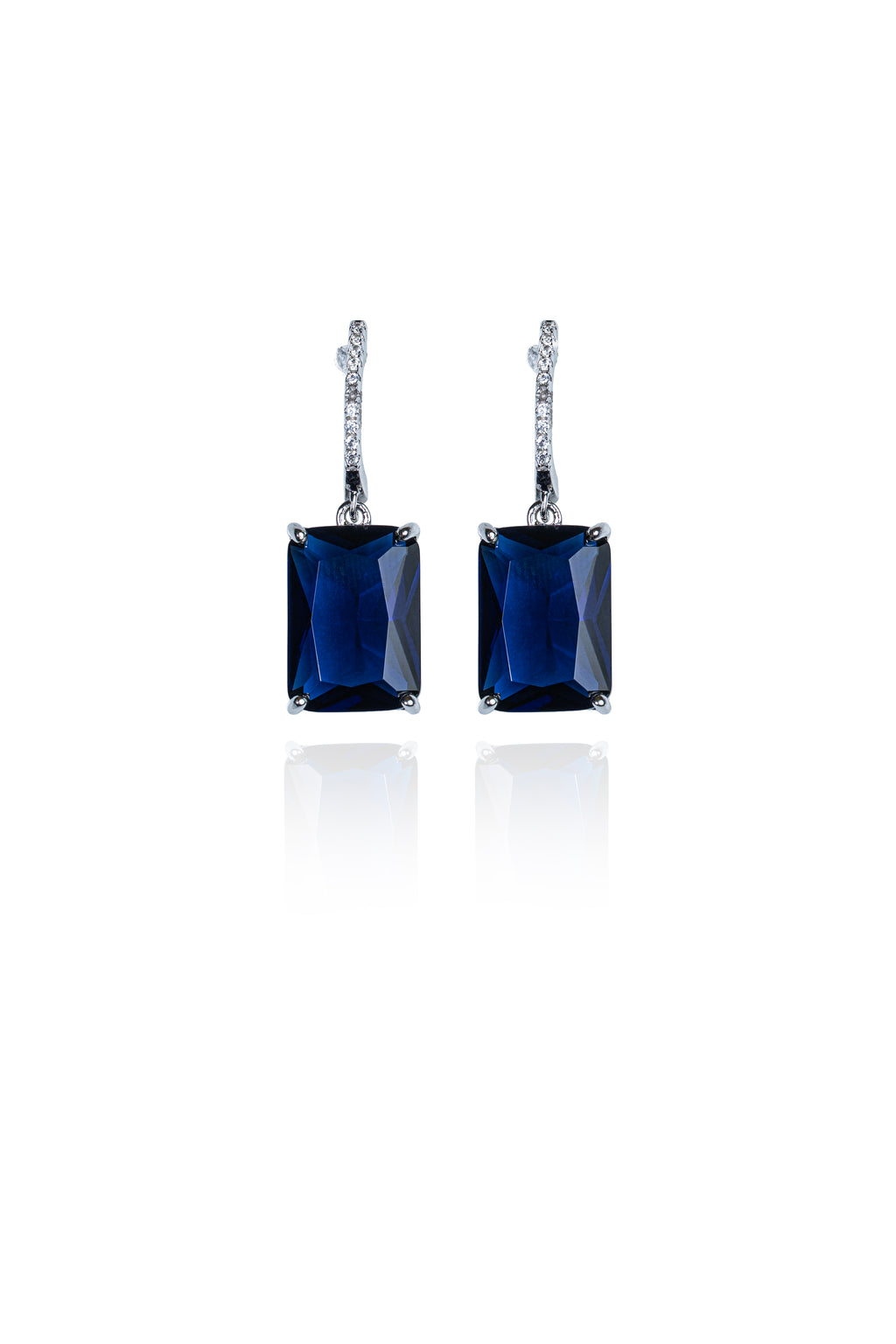 JARY 925 Sterling Silver Midnight Sapphire Classic Drop Earrings