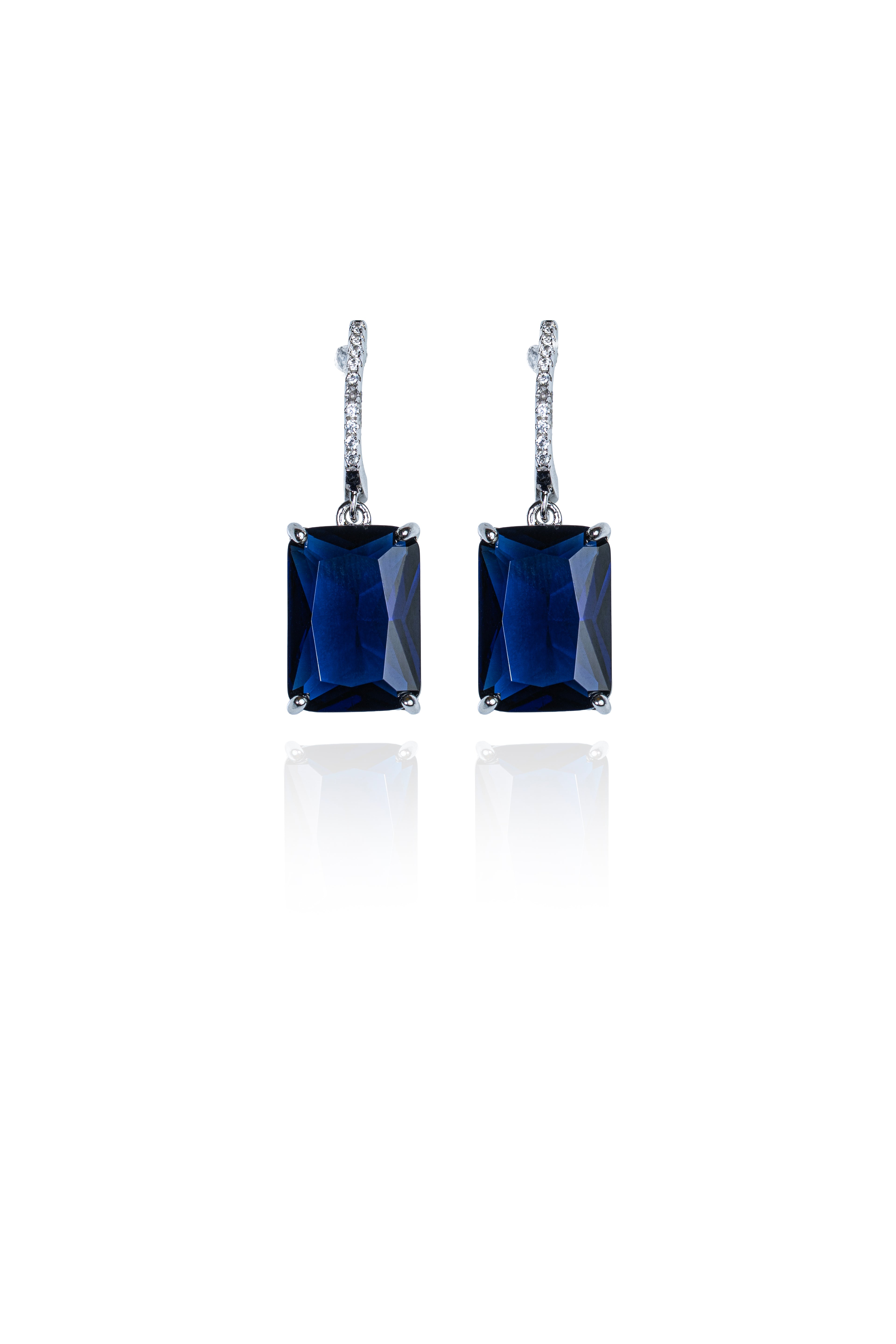 JARY 925 Sterling Silver Midnight Sapphire Classic Drop Earrings