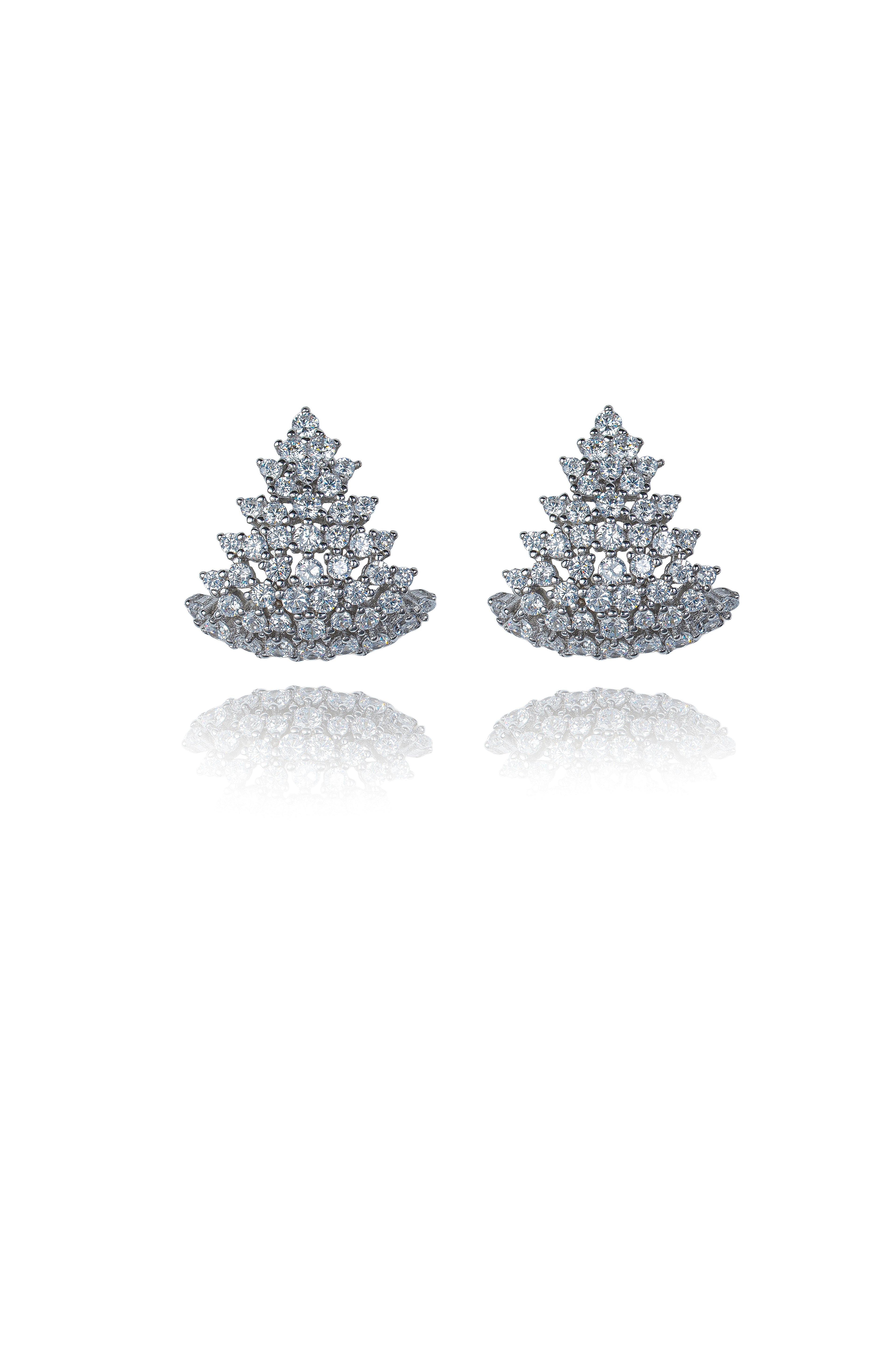 JARY 925 Sterling Silver Radiant Cascade Cluster Earrings