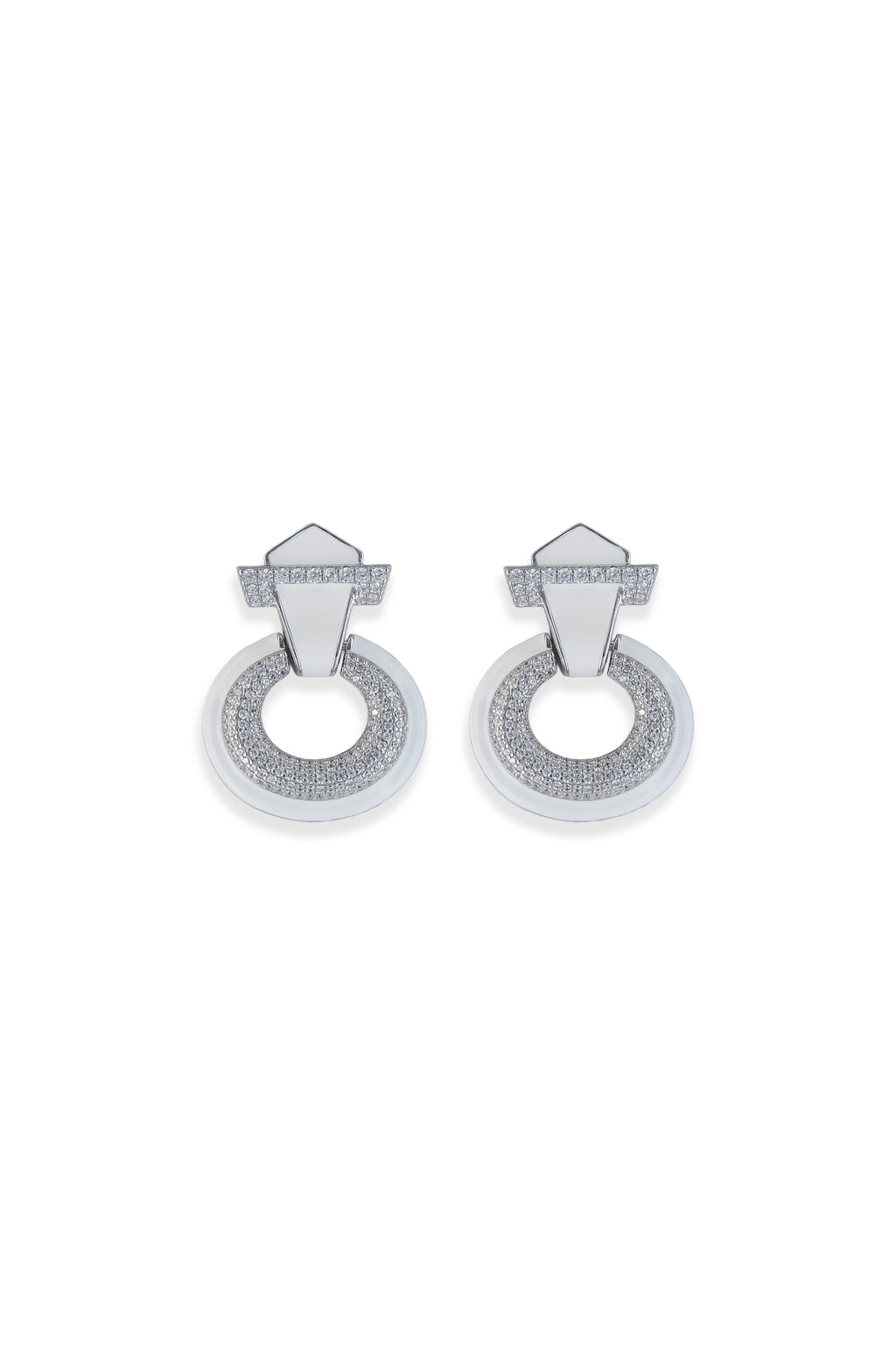 JARY 925 Sterling Silver Frosted Halo Statement Earrings