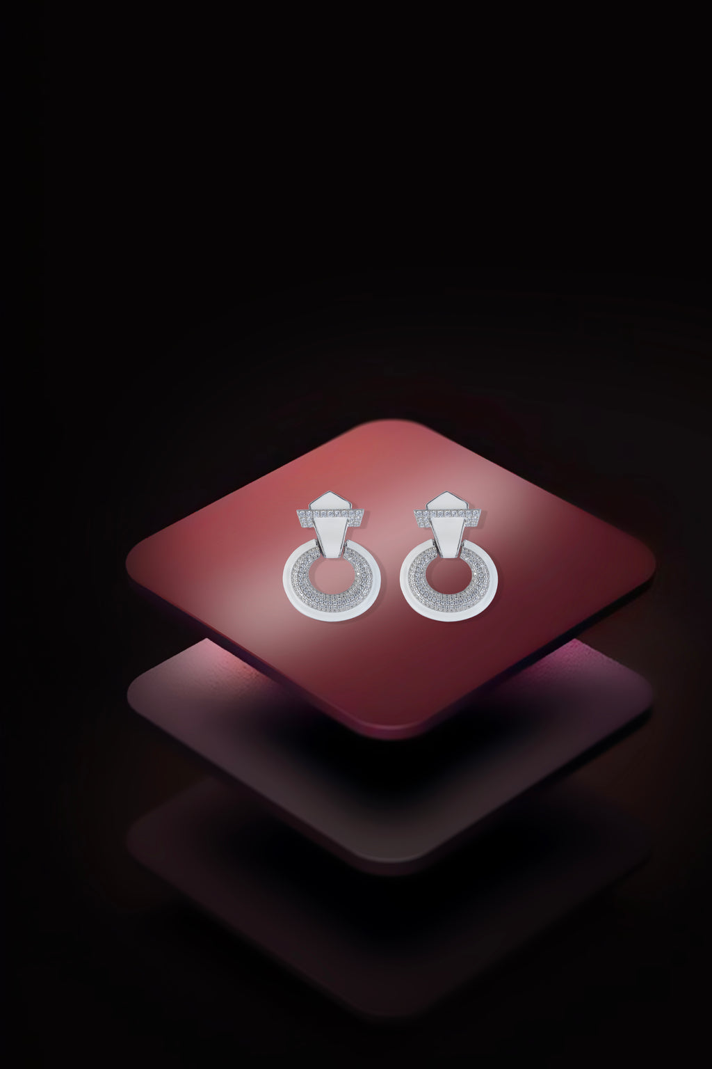 JARY 925 Sterling Silver Frosted Halo Statement Earrings