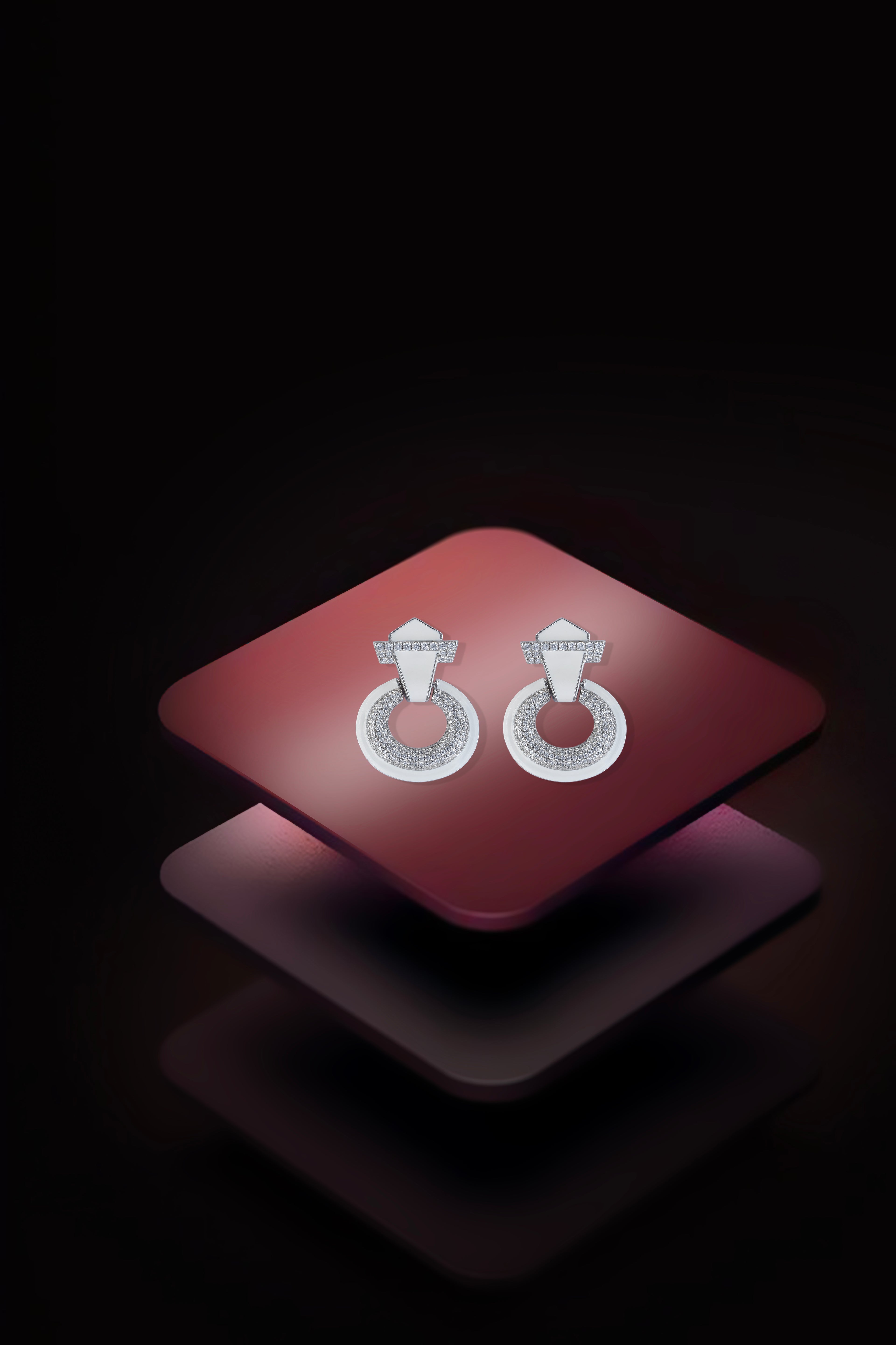 JARY 925 Sterling Silver Frosted Halo Statement Earrings