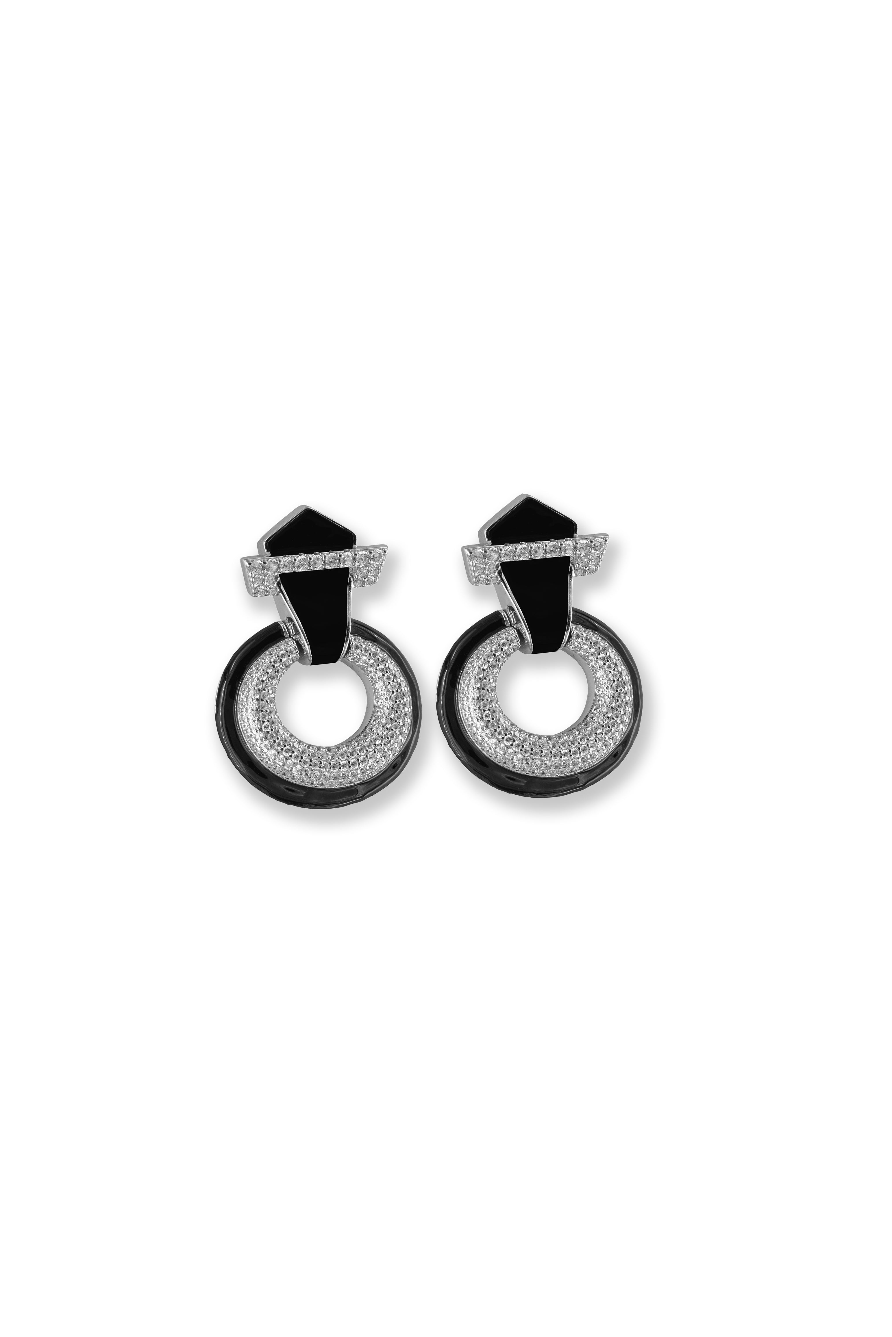 JARY 925 Sterling Silver Frosted Halo Statement Earrings