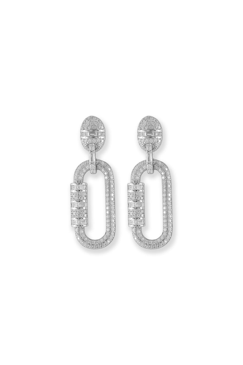 JARY 925 Sterling Silver Frost Link Luxe Earrings