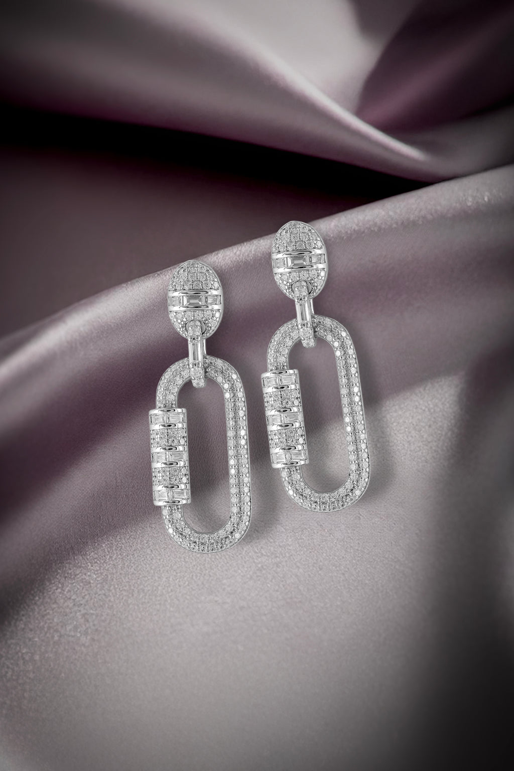 JARY 925 Sterling Silver Frost Link Luxe Earrings