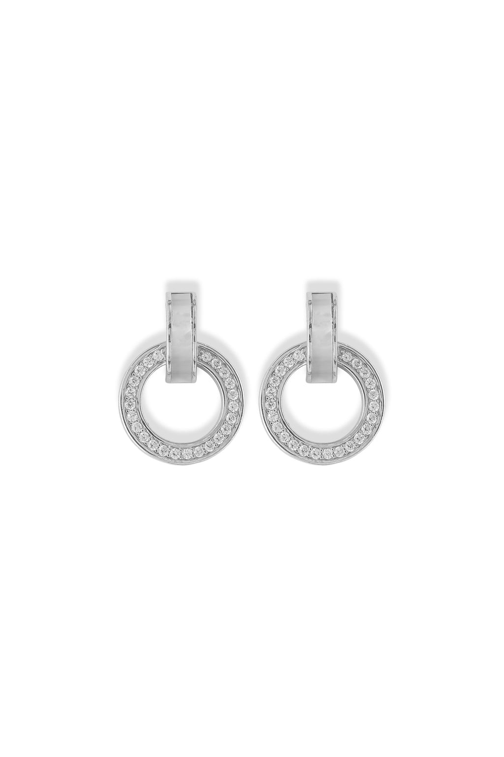 JARY 925 Sterling Silver Eternal Halo Loop Earrings