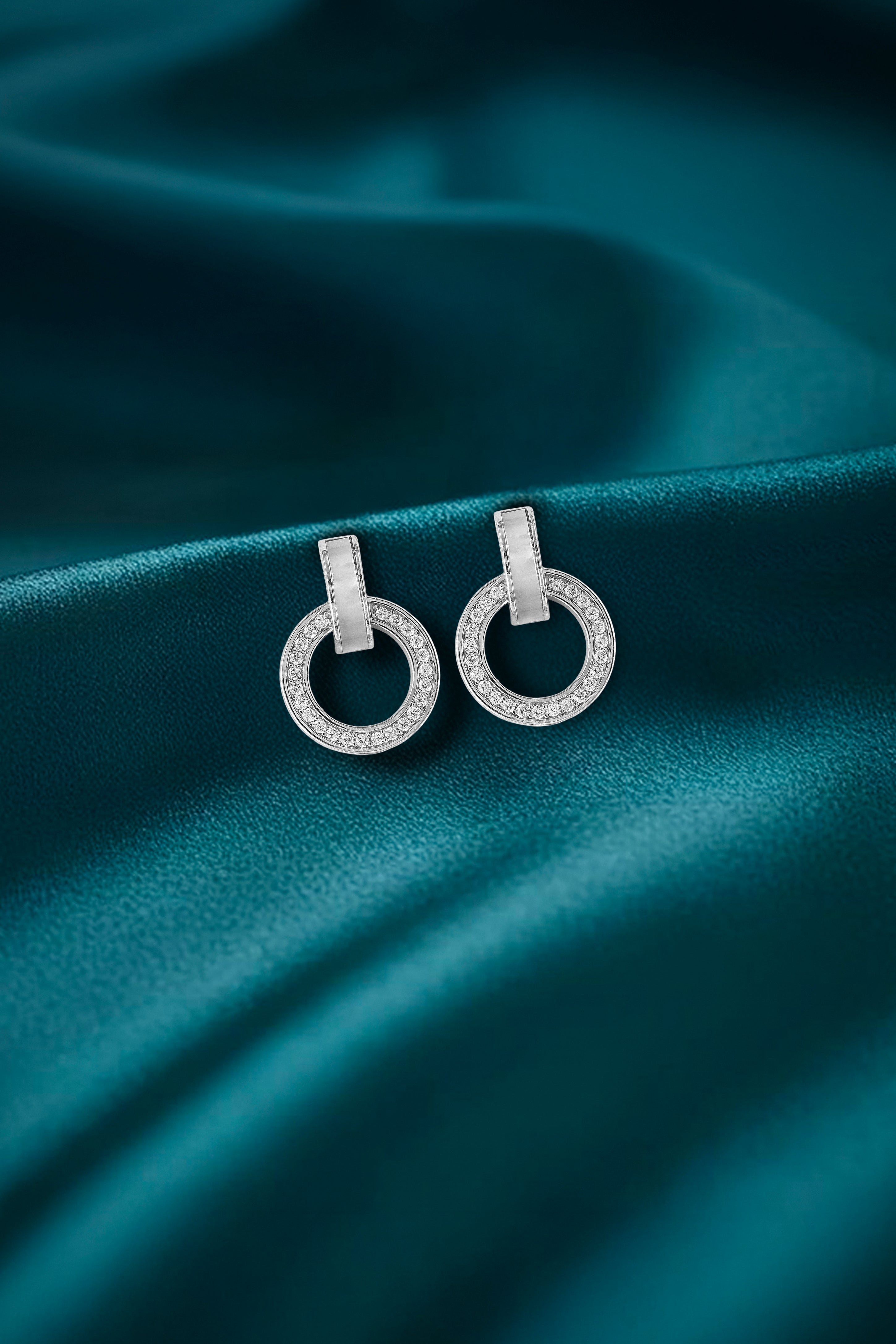 JARY 925 Sterling Silver Eternal Halo Loop Earrings