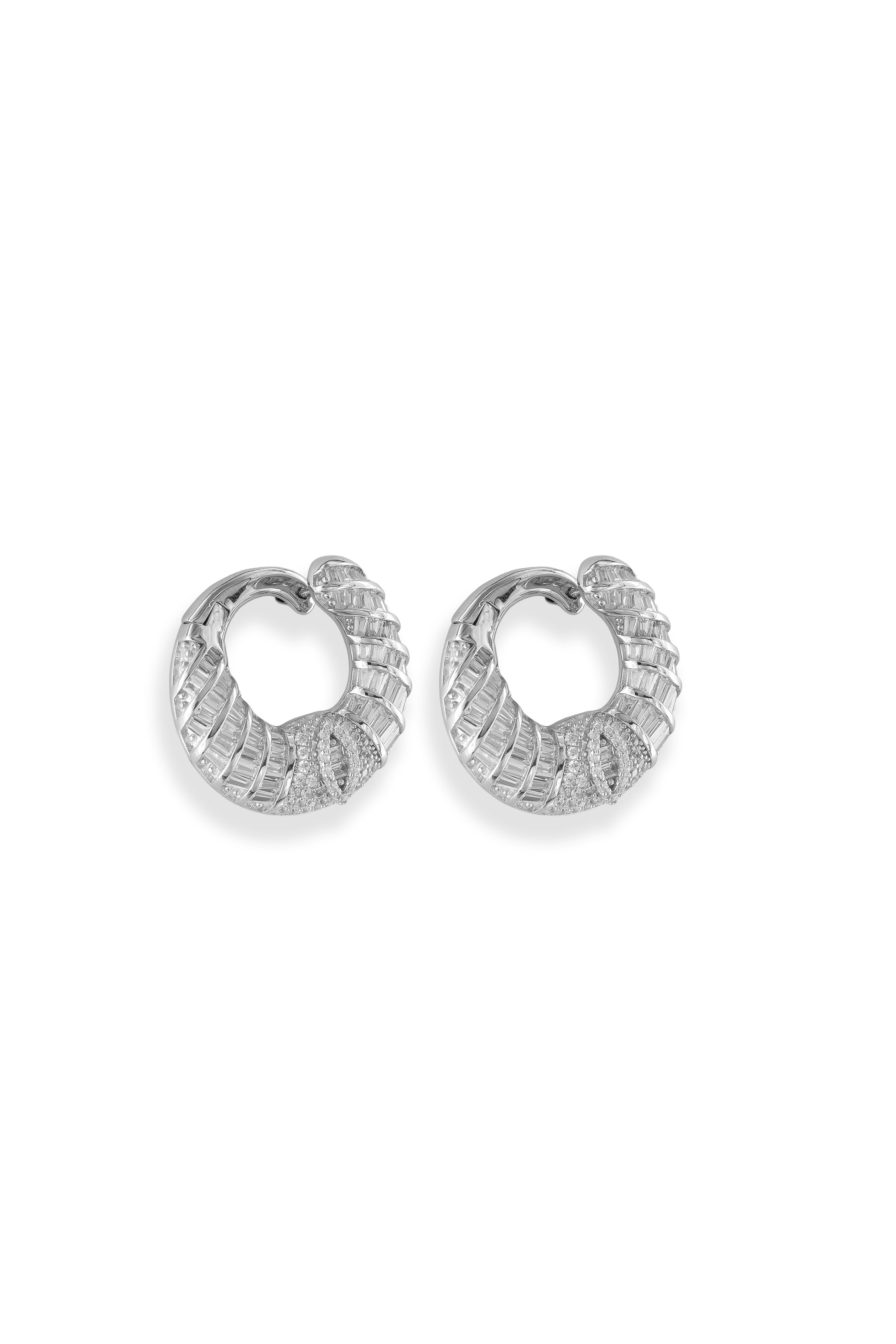 JARY 925 Sterling Silver Celestial Spiral Hoop Earrings
