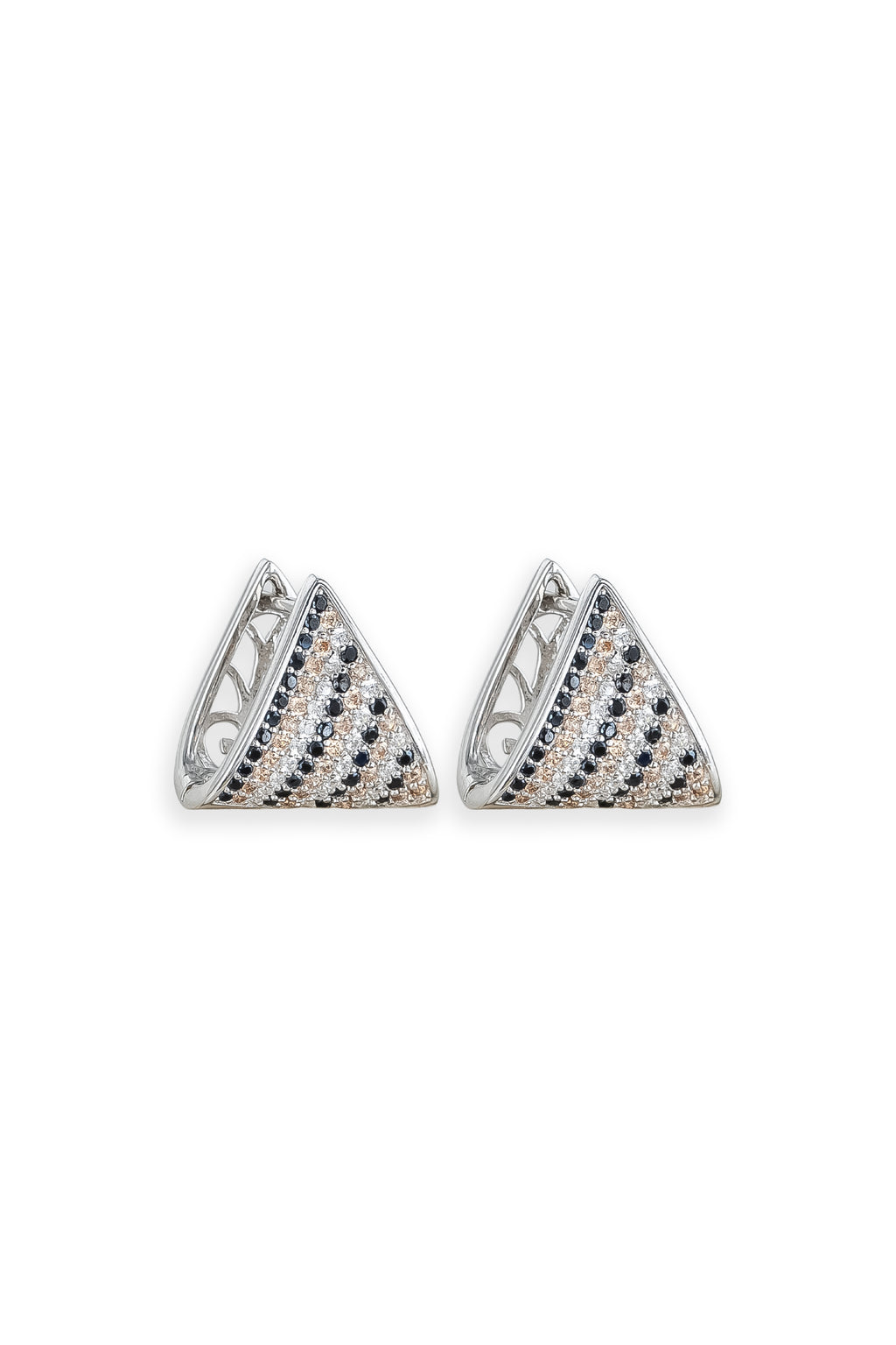 JARY 925 Sterling Silver Noir Wave Triangle Earrings