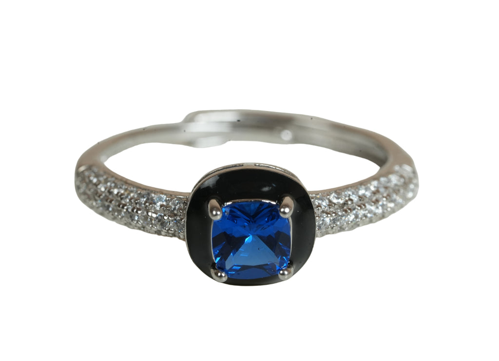 JARY 925 Sterling Silver Royal Blue Solitaire Ring