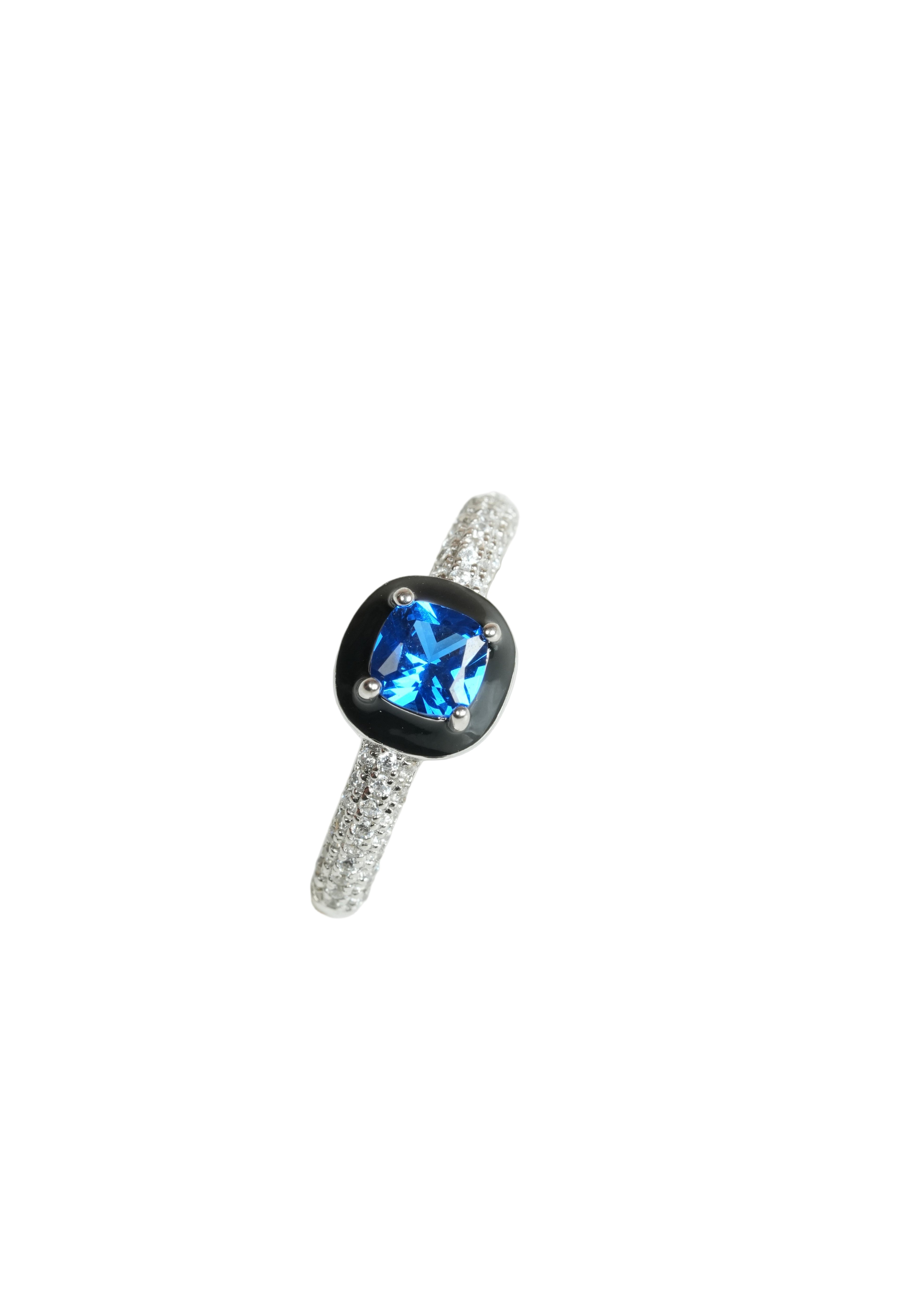 JARY 925 Sterling Silver Royal Blue Solitaire Ring