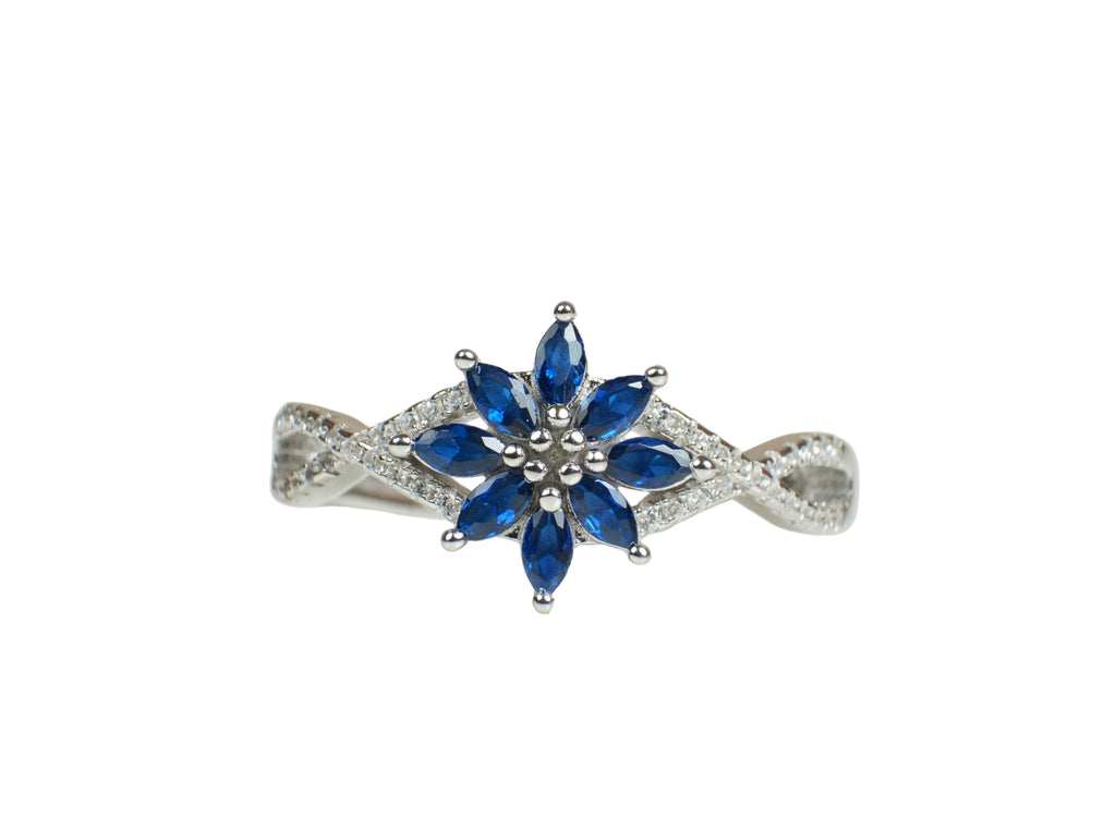 JARY 925 Sterling Silver Emerald Bloom Ring