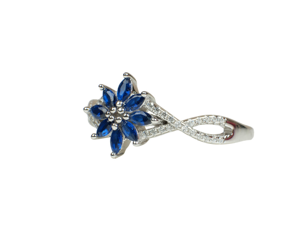 JARY 925 Sterling Silver Emerald Bloom Ring