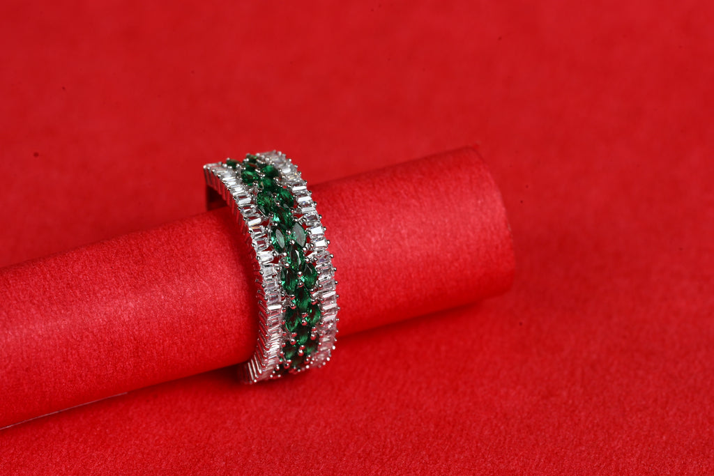 JARY 925 Sterling Silver The Regal Harmony  Band Ring / Eternity Style