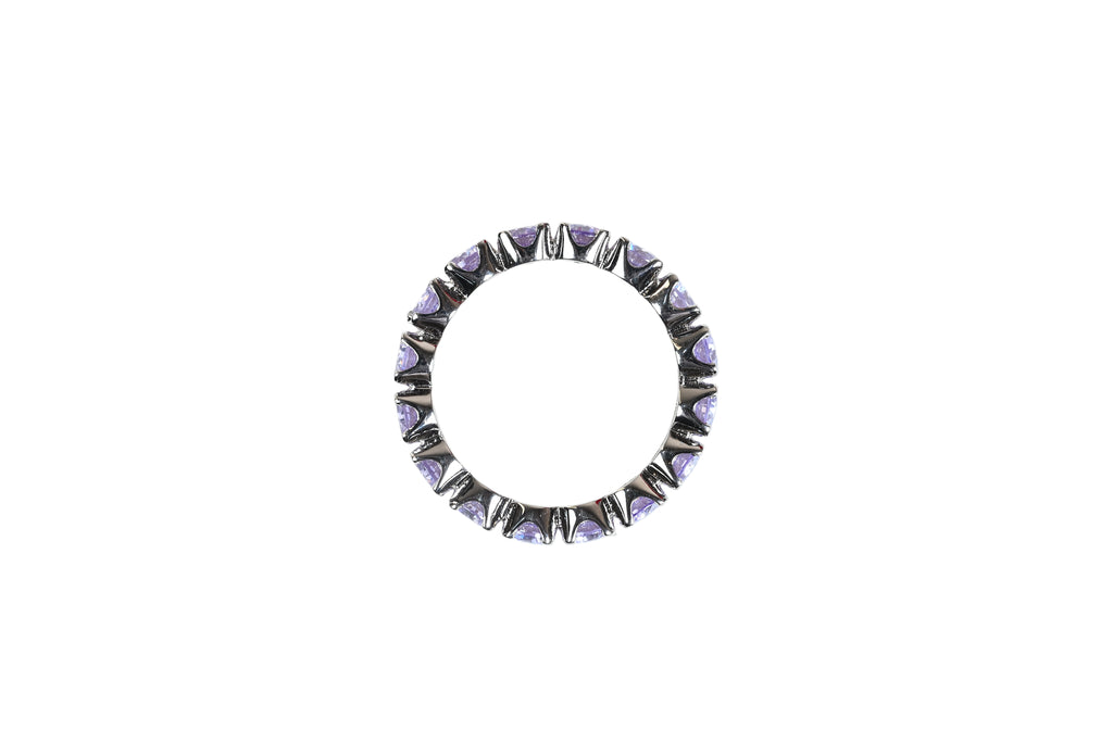 JARY 925 Sterling Silver Amethyst Eternity Band Ring