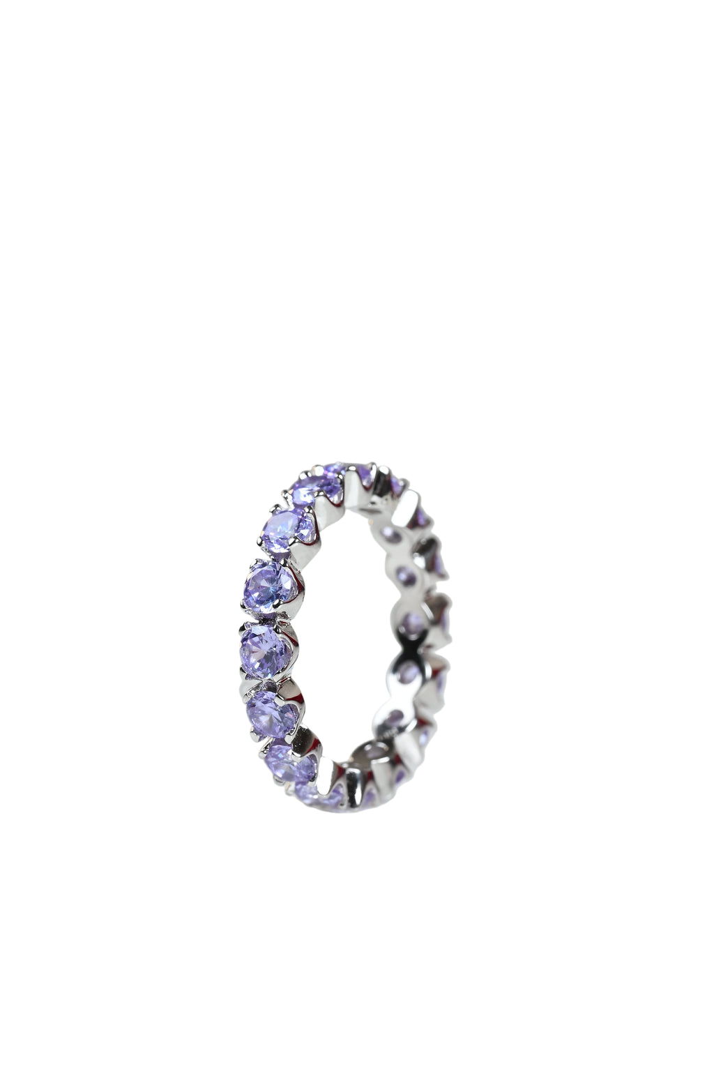 JARY 925 Sterling Silver Amethyst Eternity Band Ring
