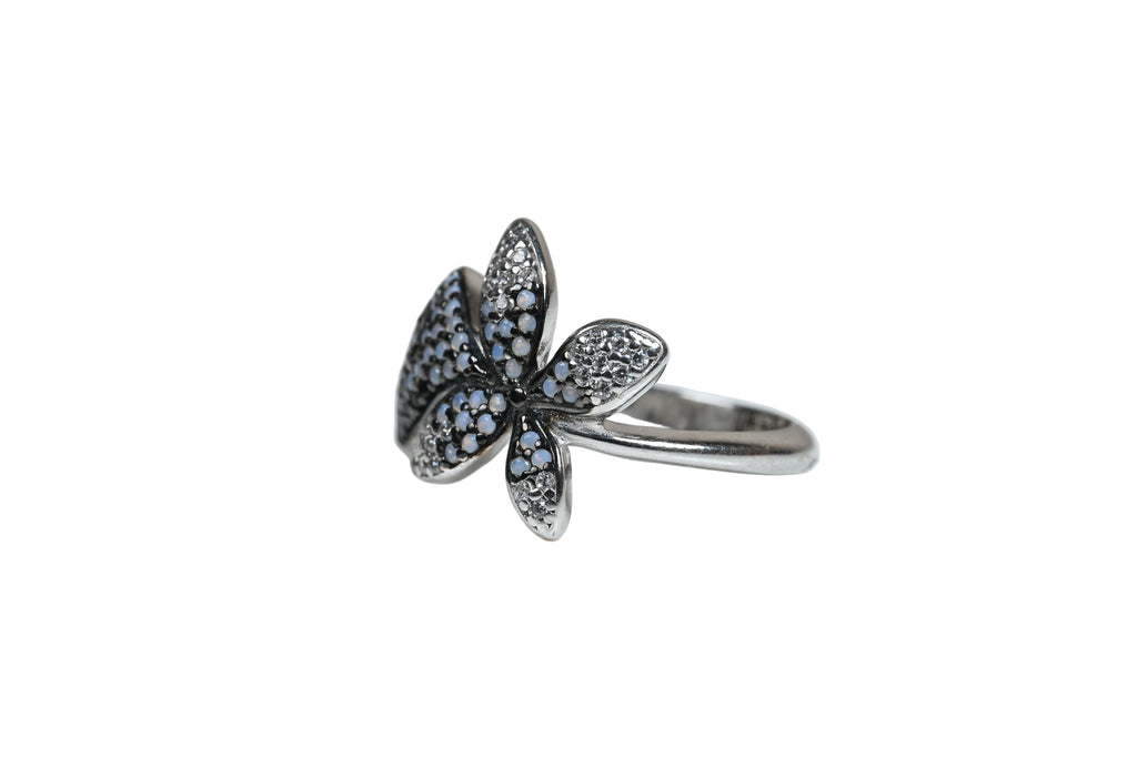 JARY 925 Sterling Silver Midnight Bloom Statement Cocktail Ring