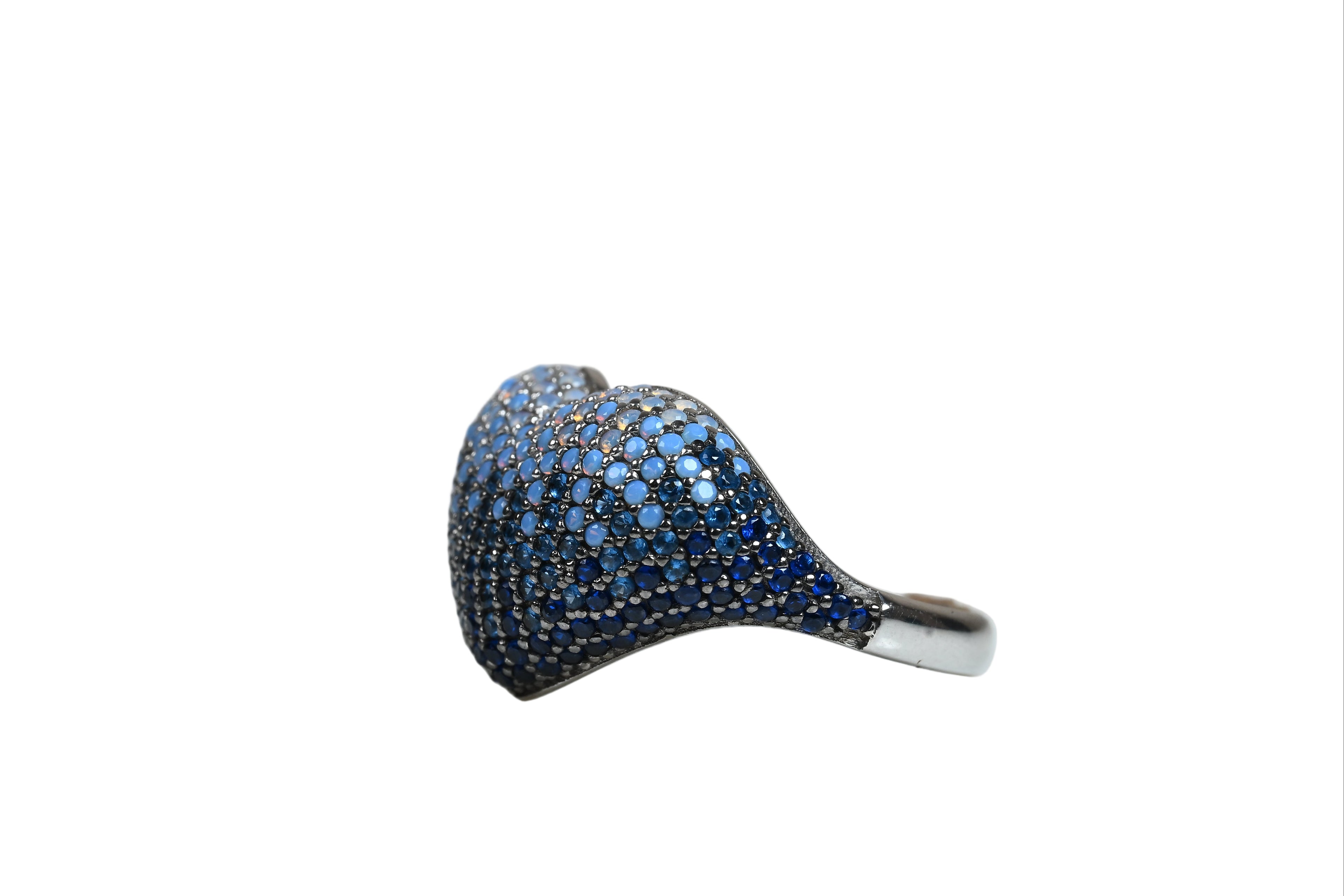 JARY 925 Sterling Silver Pavé Heart Ring